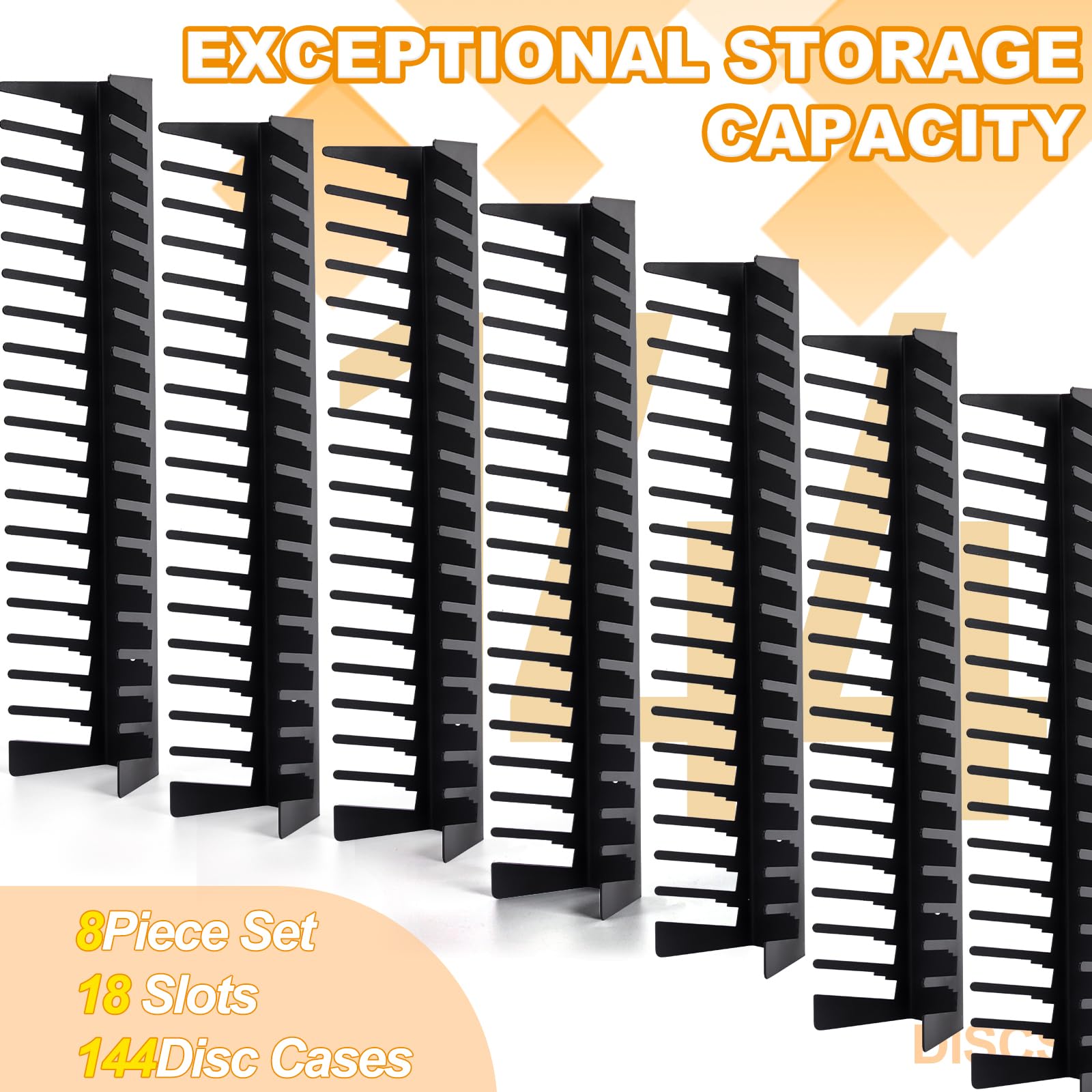 4 Pack Video Game Case Storage Wall Mount - Holds Up to 72 Disc Boxes,Metal Wall Mounted Game Case Holder for PS,DVD,Xbox Game Organizer - Flex Gamingproduct_type