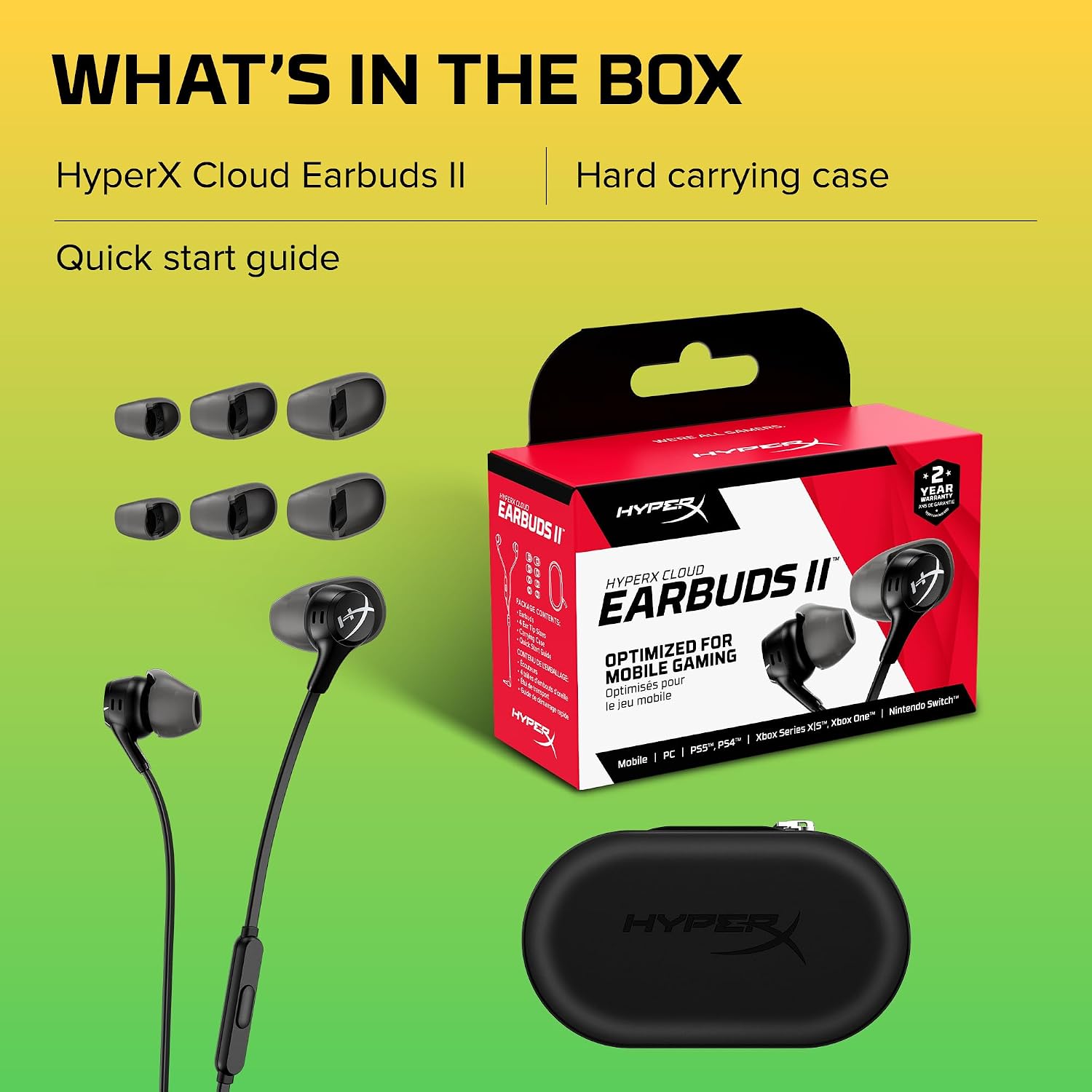 HyperX Cloud Earbuds II Wired Gaming Earbuds – 2 Colors