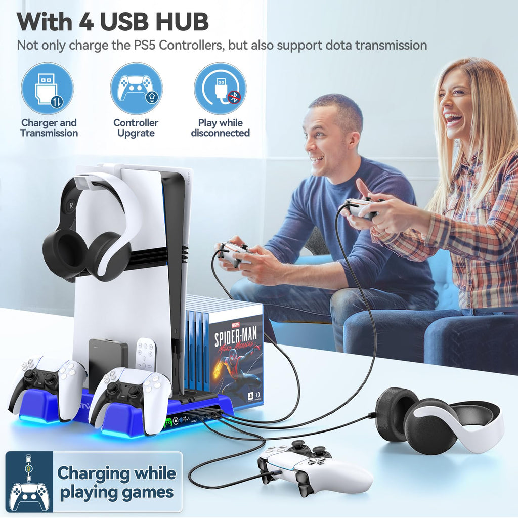 OIVO PS5 Stand & Cooling Station with Controller Charging – 5 Colours