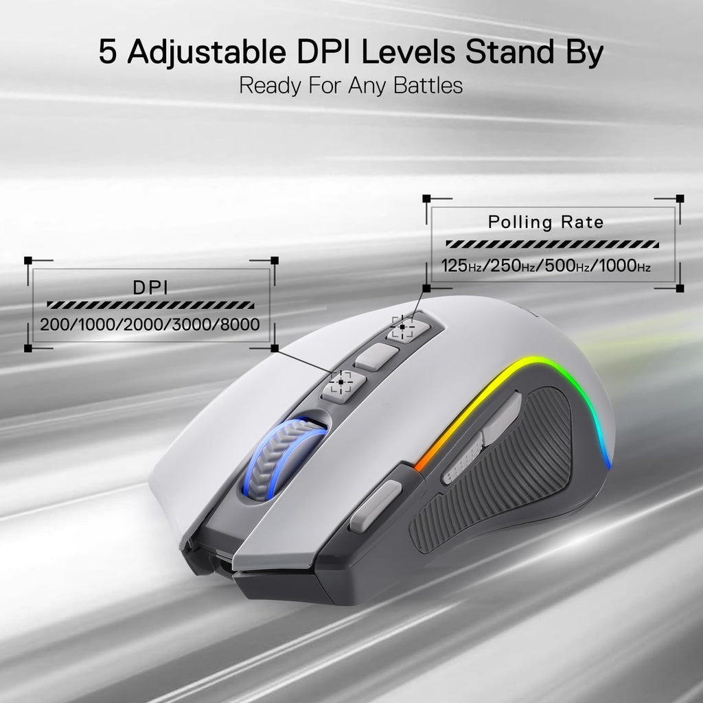 Redragon M612 Predator RGB Gaming Mouse, 8000 DPI Wired Optical Mouse with 11 Programmable Buttons & 5 Backlit Modes, Software Supports DIY Keybinds Rapid Fire Button - Flex Gamingproduct_type