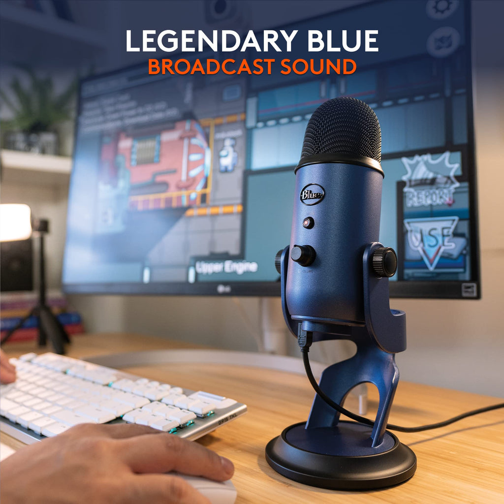 Logitech Creators Blue Yeti USB Microphone for PC, Mac, Gaming, Recording, Streaming, Podcasting, Studio and Computer Condenser Mic with Blue VO!CE effects, 4 Pickup Patterns, Plug and Play - Blackout | VO!CE effects, 4 pickup patterns, plug-and-play oper