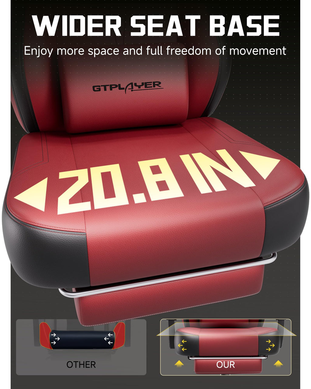 GTPLAYER Big & Tall Gaming Chair, 90°-155° Adjustable Reclining Office Seat with Footrest, Ergonomic Comfy Computer Desk Chair for Adults, Home Office Gaming Study Use, Black - Flex Gamingproduct_type