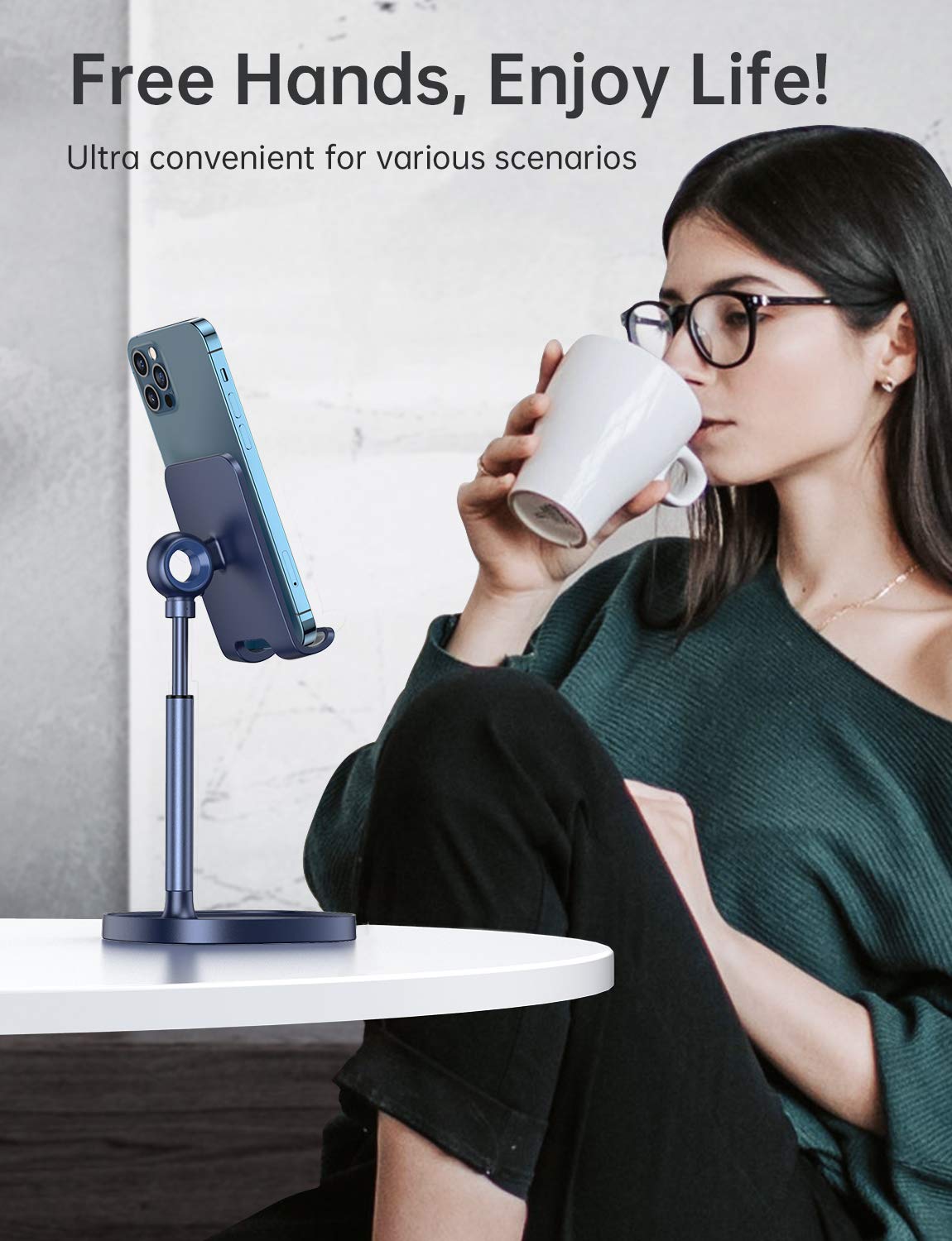 LISEN Cell Phone Stand Phone Holder for Desk Office Decor, Office Desk Accessories Women PC Gaming Essentials iPhone Stand Gadgets Men Gift for Father Fit OtterBox Case Switch iPad Air Tablet 4-10 in - Flex Gamingproduct_type