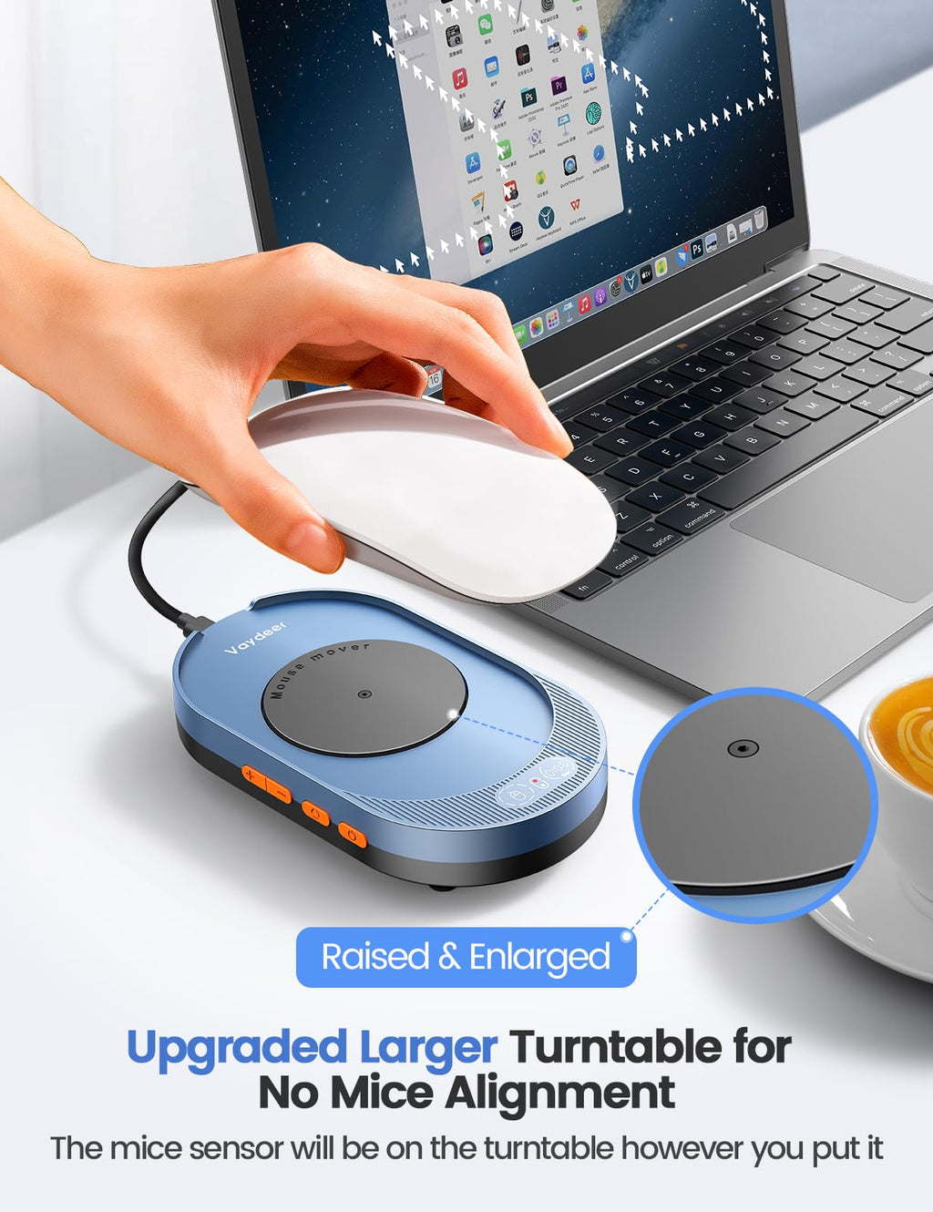 Vaydeer Undetectable Mouse Mover, M4 Mouse Jiggler Device with ON/Off Switch, Driver-Free Shaker Wiggler Mouse Movement Simulation for Computer Awakening, Gift Ideal for Men/Women - Flex Gamingproduct_type