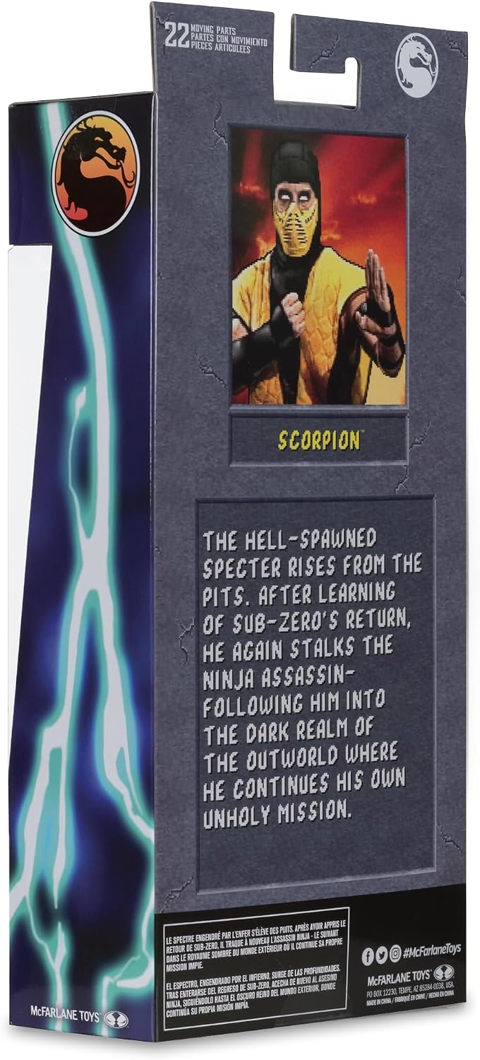 McFarlane Toys- Mortal Kombat Klassic Scorpion 7in Action Figure | Mortal Kombat Klassic 7 Inch Action Figure Wave 1 - Scorpion