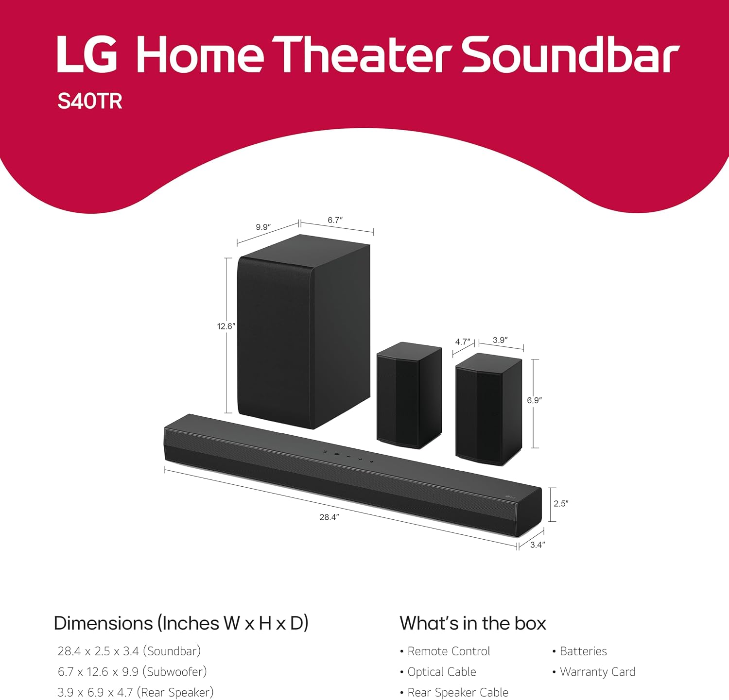 LG S-Series Home Theater Soundbar with Wireless Subwoofer – S20A, S40T, S40TR & S60T