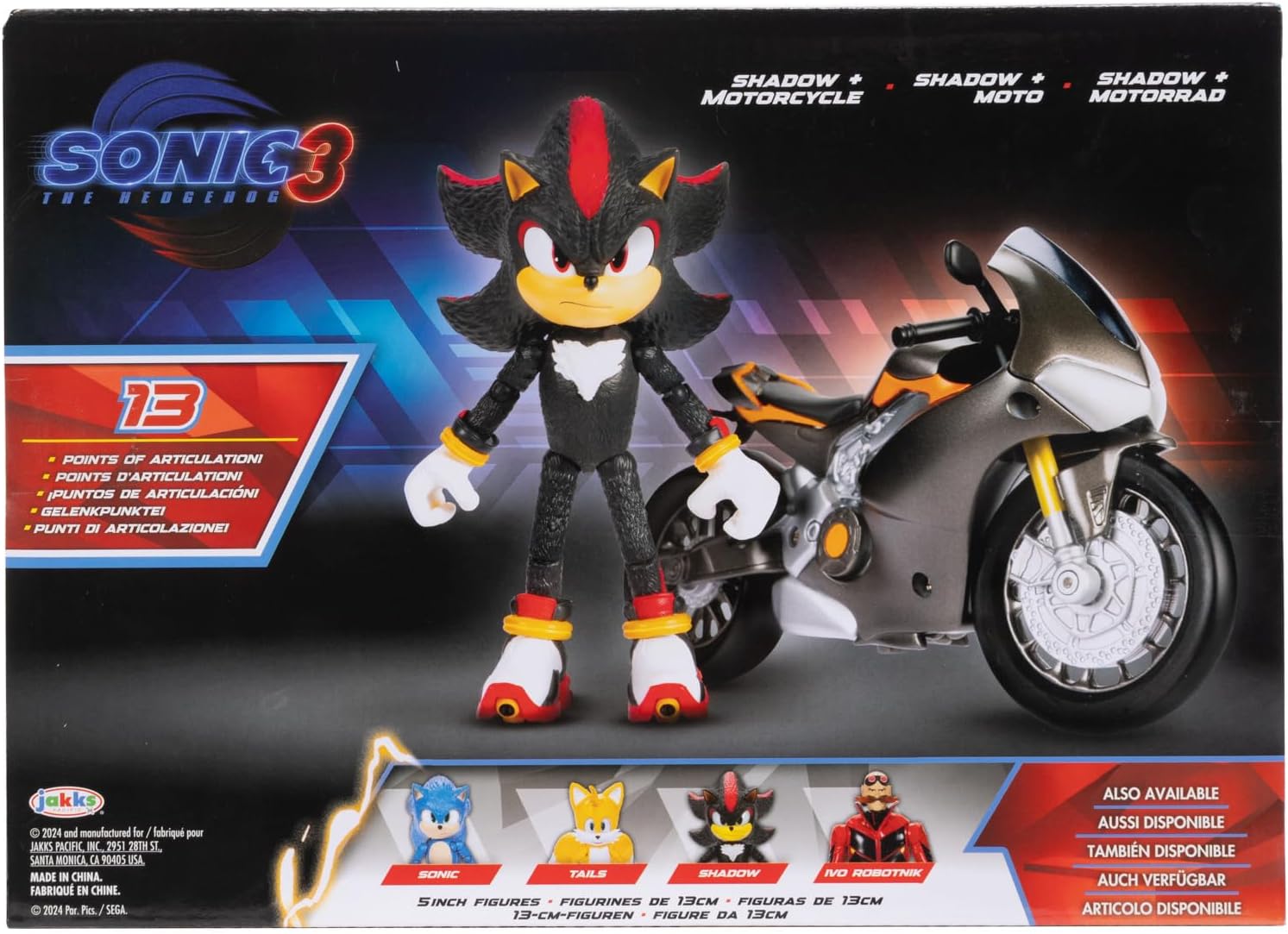 Sonic 3 Movie - 5" Figure w/Vehicle (Motorcycle)