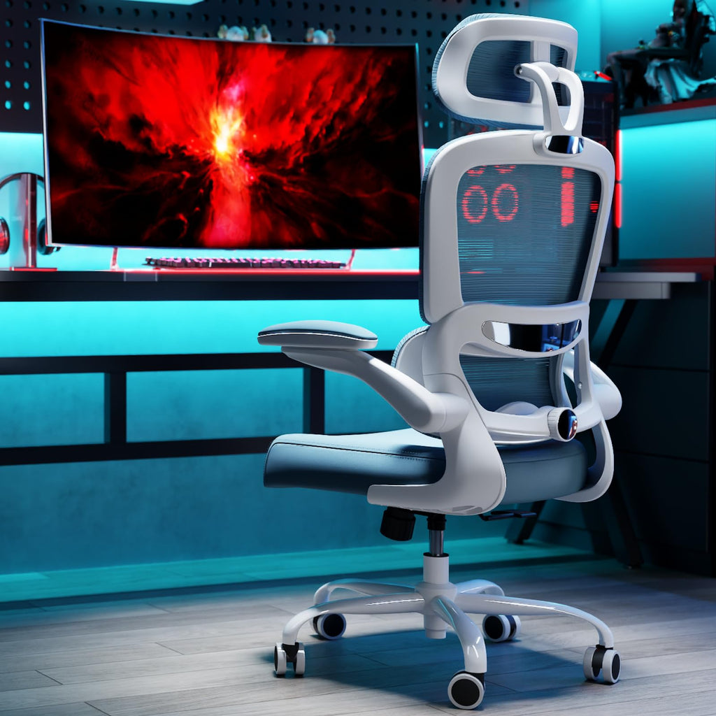TRALT Office Chair Ergonomic Desk Chair, 330 LBS Home Mesh Office Desk Chairs with Wheels, Comfortable Gaming Chairs (1, Black) - Flex Gamingproduct_type