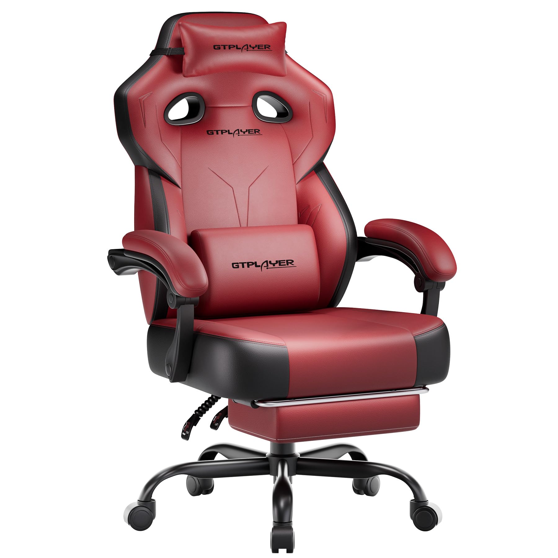 GTPLAYER Big & Tall Gaming Chair, 90°-155° Adjustable Reclining Office Seat with Footrest, Ergonomic Comfy Computer Desk Chair for Adults, Home Office Gaming Study Use, Black - Flex Gamingproduct_type