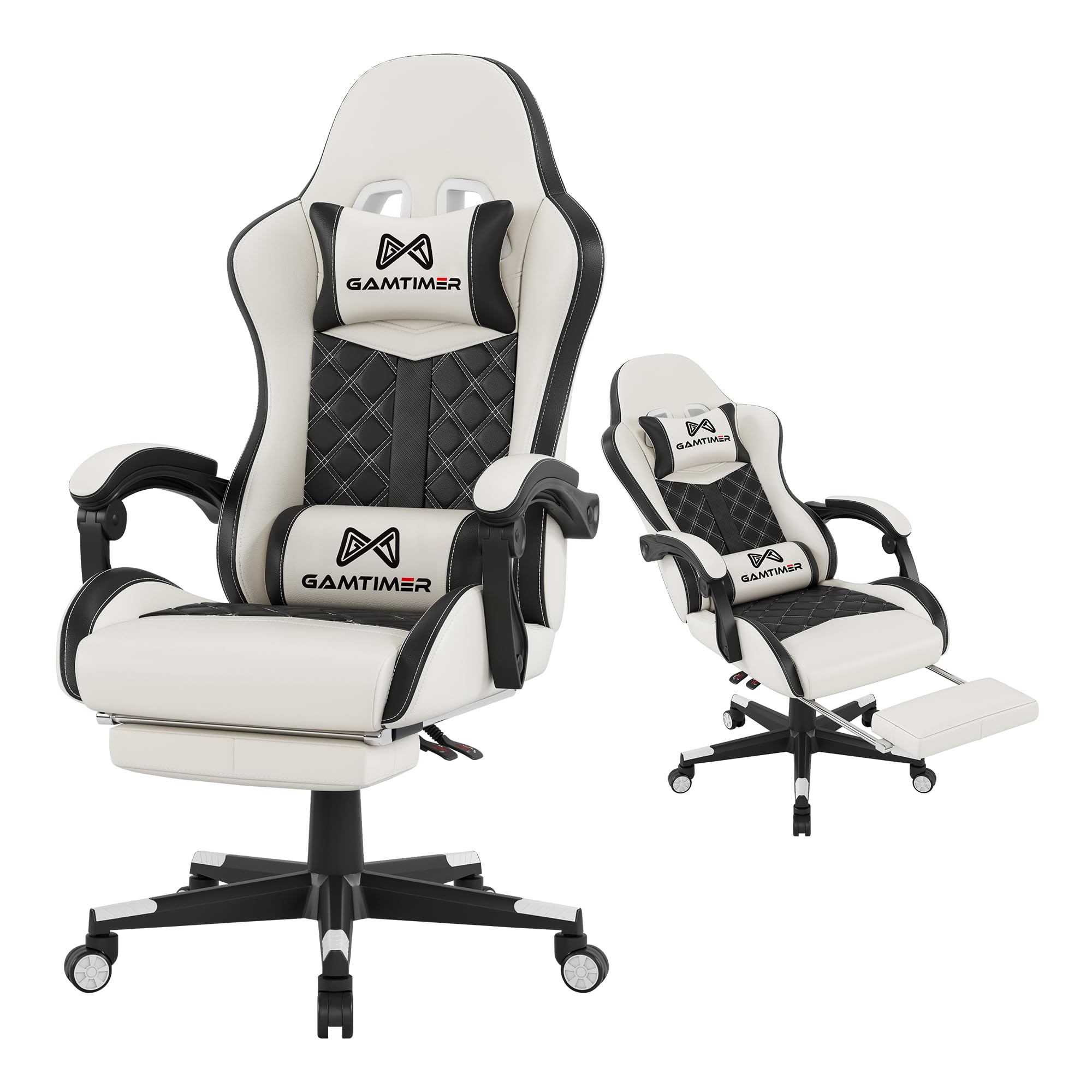 Gamtimer Gaming Chair, 400 LB Weight Capacity,with Pocket Spring Cushion | Ergonomic Backrest Office Chair,Leather, with Headrest and Lumbar Support, Footrest, Suitable for Adults(Blue) - Flex Gamingproduct_type