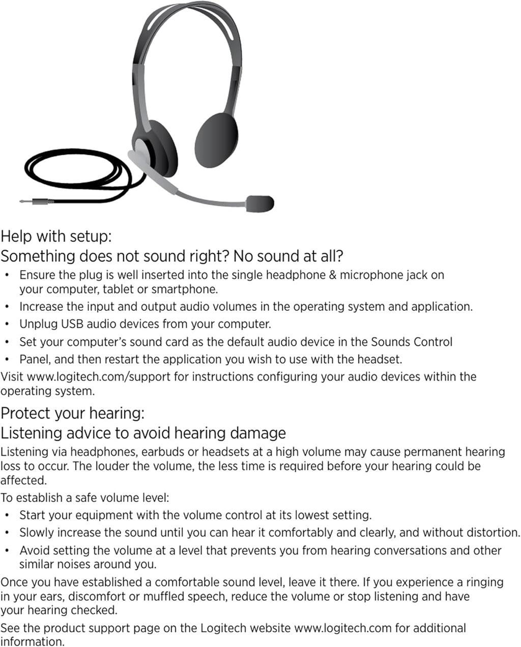 Logitech H111 Stereo Headset – Black