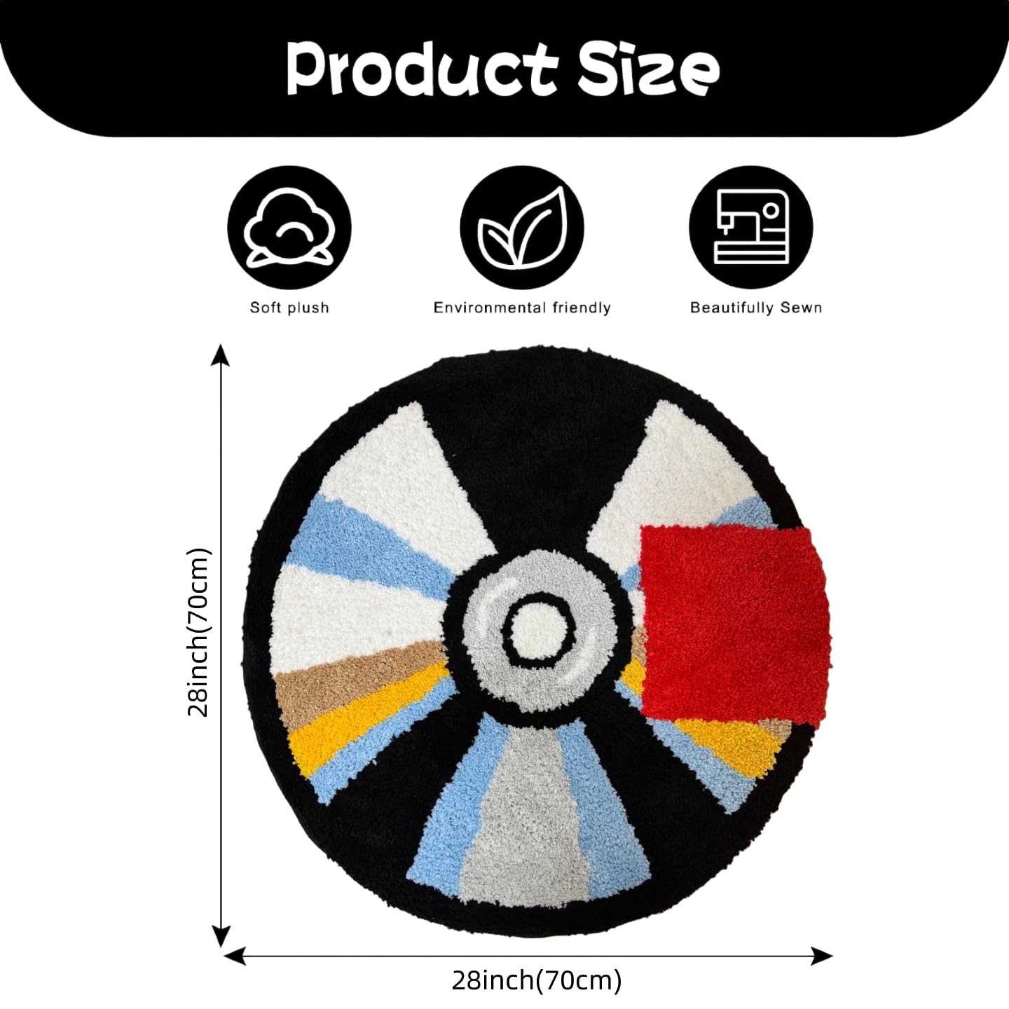 Graduation Bear Rug - Hypebeast Room Decor, Ultra-Soft Hypebeast Rugs with TPR Non-Slip Backing, Trendy Cloud-Like Plush Cute Carpet, Cool Rugs for Bedroom & Man Cave (28"x28") - Flex Gamingproduct_type