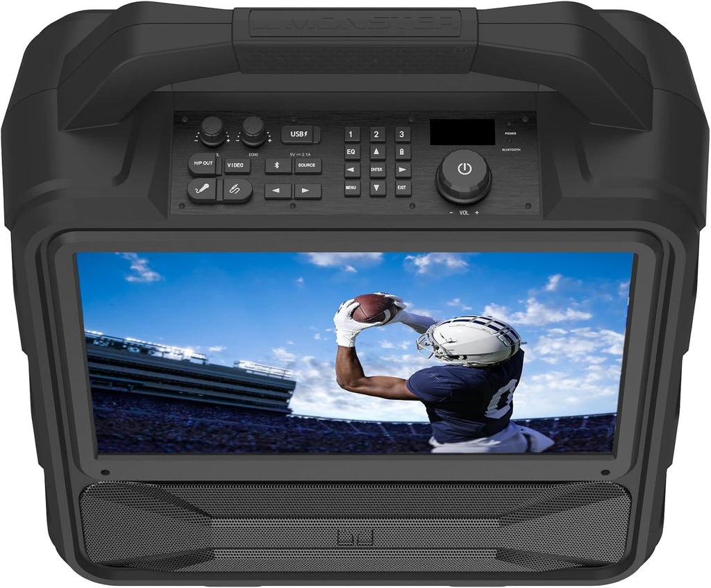 Monster Vision 2 | Portable Entertainment System with 15.6" 1080p Display & 60W Speakers | up to 25 Hours of Playtime | Dual HDMI Ports | Includes USB-C to HDMI Cable | ATSC Tuner for Portable TV use - Flex Gamingproduct_type
