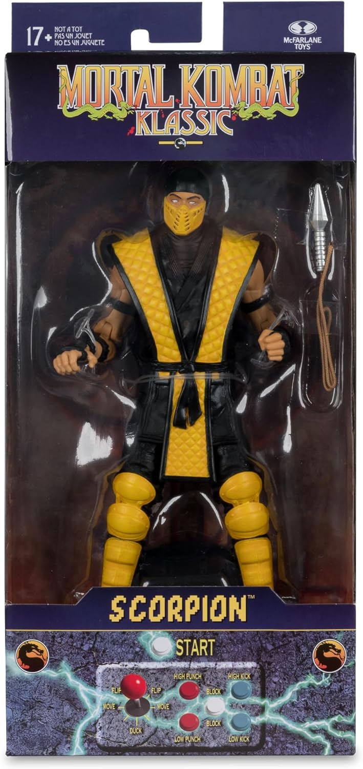 McFarlane Toys- Mortal Kombat Klassic Scorpion 7in Action Figure | Mortal Kombat Klassic 7 Inch Action Figure Wave 1 - Scorpion