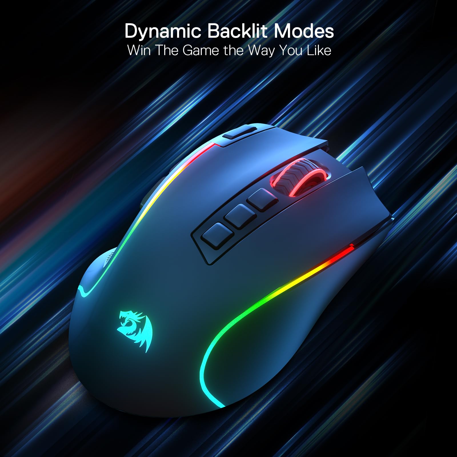 Redragon M612 Predator RGB Gaming Mouse, 8000 DPI Wired Optical Mouse with 11 Programmable Buttons & 5 Backlit Modes, Software Supports DIY Keybinds Rapid Fire Button - Flex Gamingproduct_type
