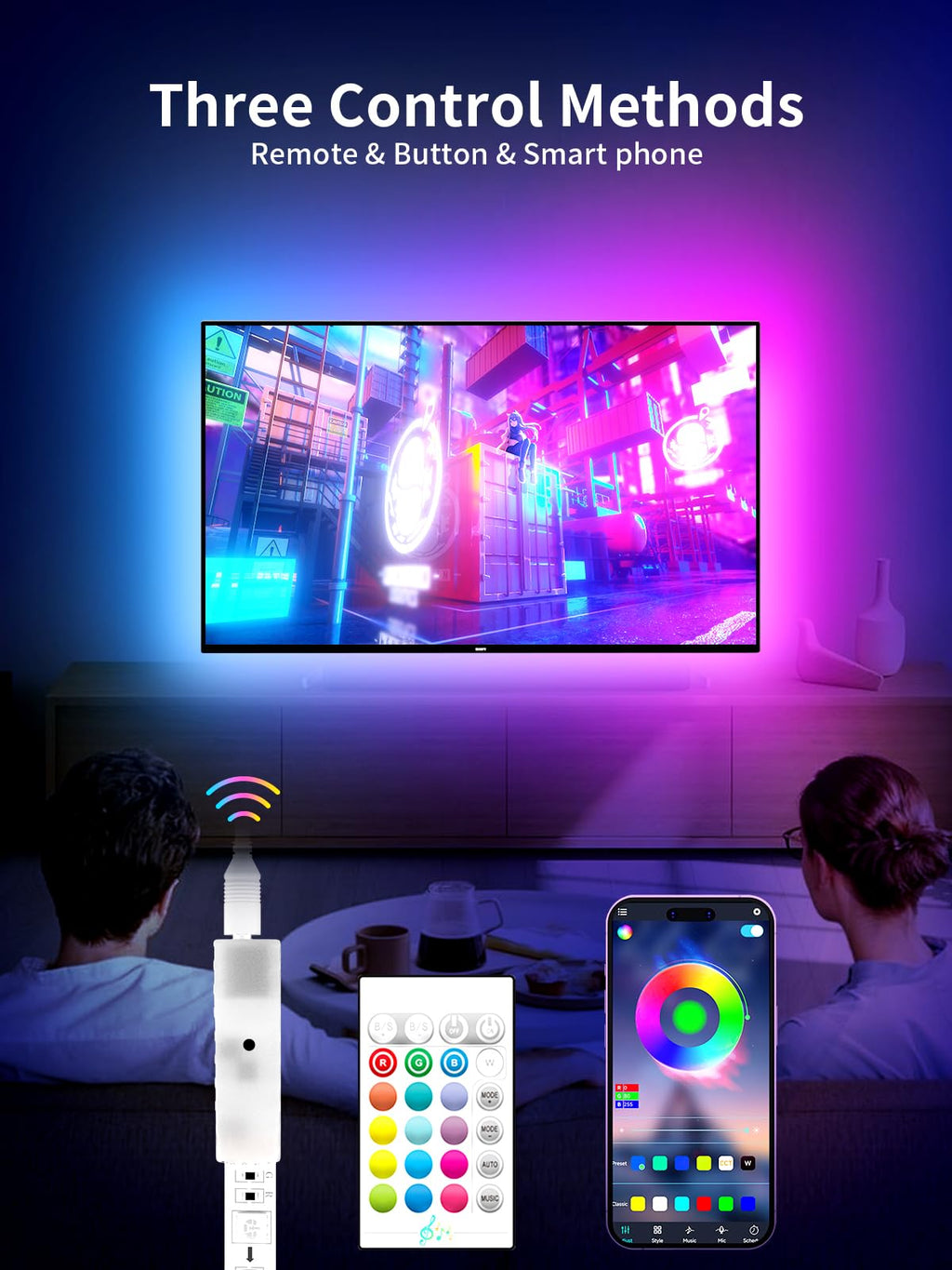 KANTUTOE LED Lights for TV, 19.68ft LED Backlights for 65-80in TV, RGB TV Backlight with Music Sync Bluetooth APP and Remote Control TV Lights Strip USB Powered LED Lights for Bedroom, Gaming - Flex Gamingproduct_type