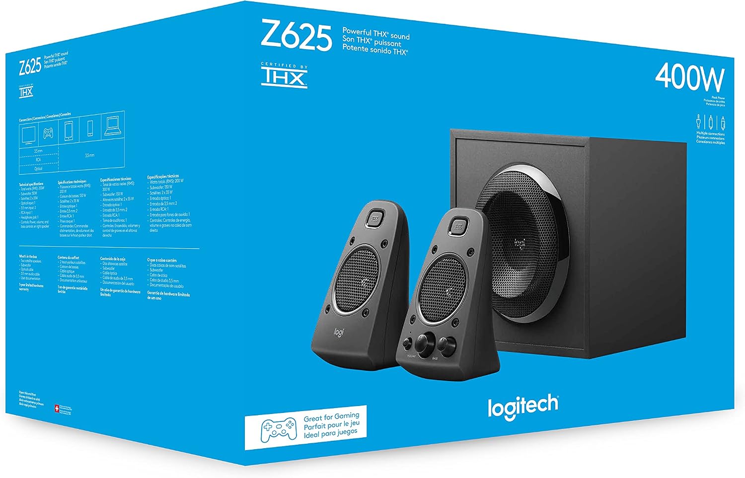 Logitech Z625 Powerful THX® Certified 2.1 Speaker System with Optical Input