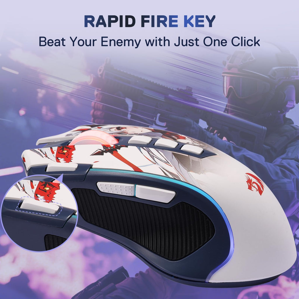 Redragon M612 Predator RGB Gaming Mouse, 8000 DPI Wired Optical Mouse with 11 Programmable Buttons & 5 Backlit Modes, Software Supports DIY Keybinds Rapid Fire Button - Flex Gamingproduct_type