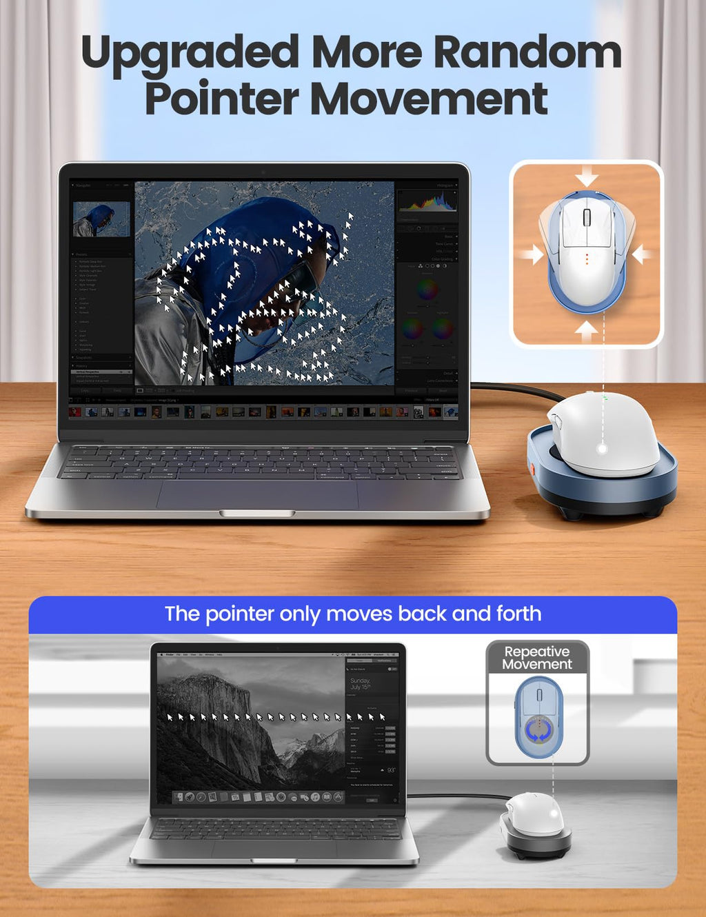 Vaydeer Undetectable Mouse Mover, M4 Mouse Jiggler Device with ON/Off Switch, Driver-Free Shaker Wiggler Mouse Movement Simulation for Computer Awakening, Gift Ideal for Men/Women - Flex Gamingproduct_type