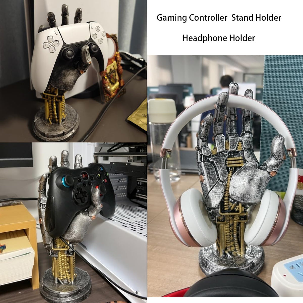 Game Controller Stand Holder for PS4 PS5 Xbox Switch Pro Headset Desk Stand Display Holder Mechanical Hand Gaming Accessories Desk Decor Figure (Black) - Flex Gamingproduct_type