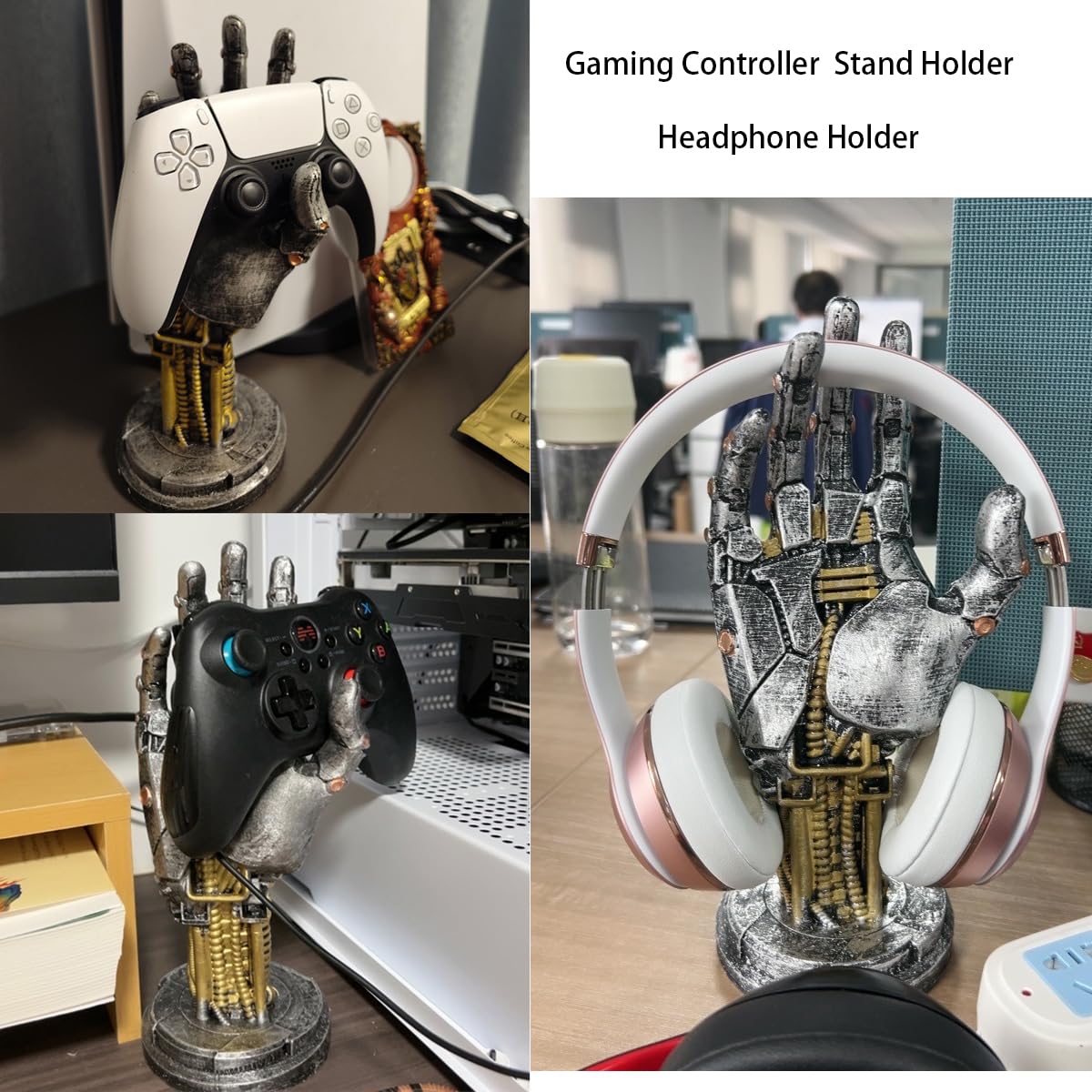 Game Controller Stand Holder for PS4 PS5 Xbox Switch Pro Headset Desk Stand Display Holder Mechanical Hand Gaming Accessories Desk Decor Figure (Black) - Flex Gamingproduct_type
