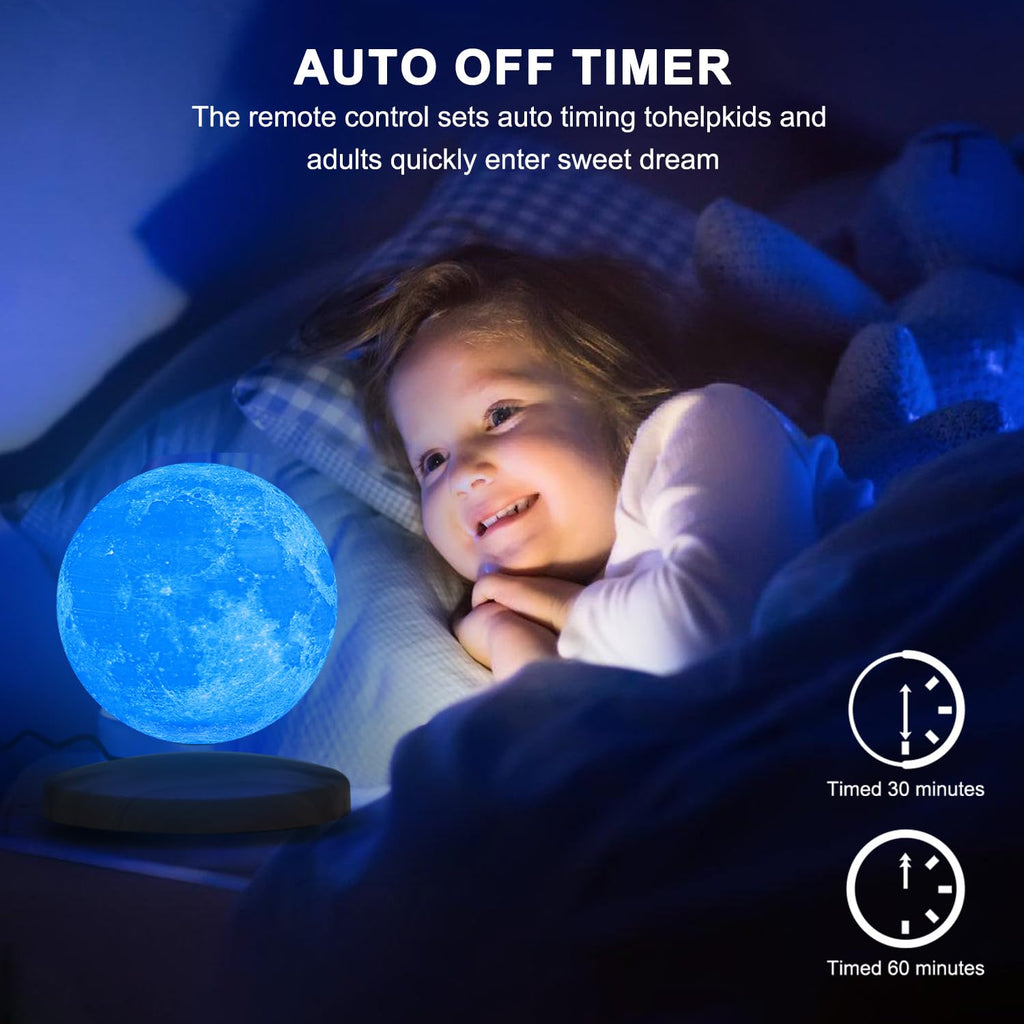 GROPINFLY Levitating Moon Lamp – 18 Colors & Multicolor