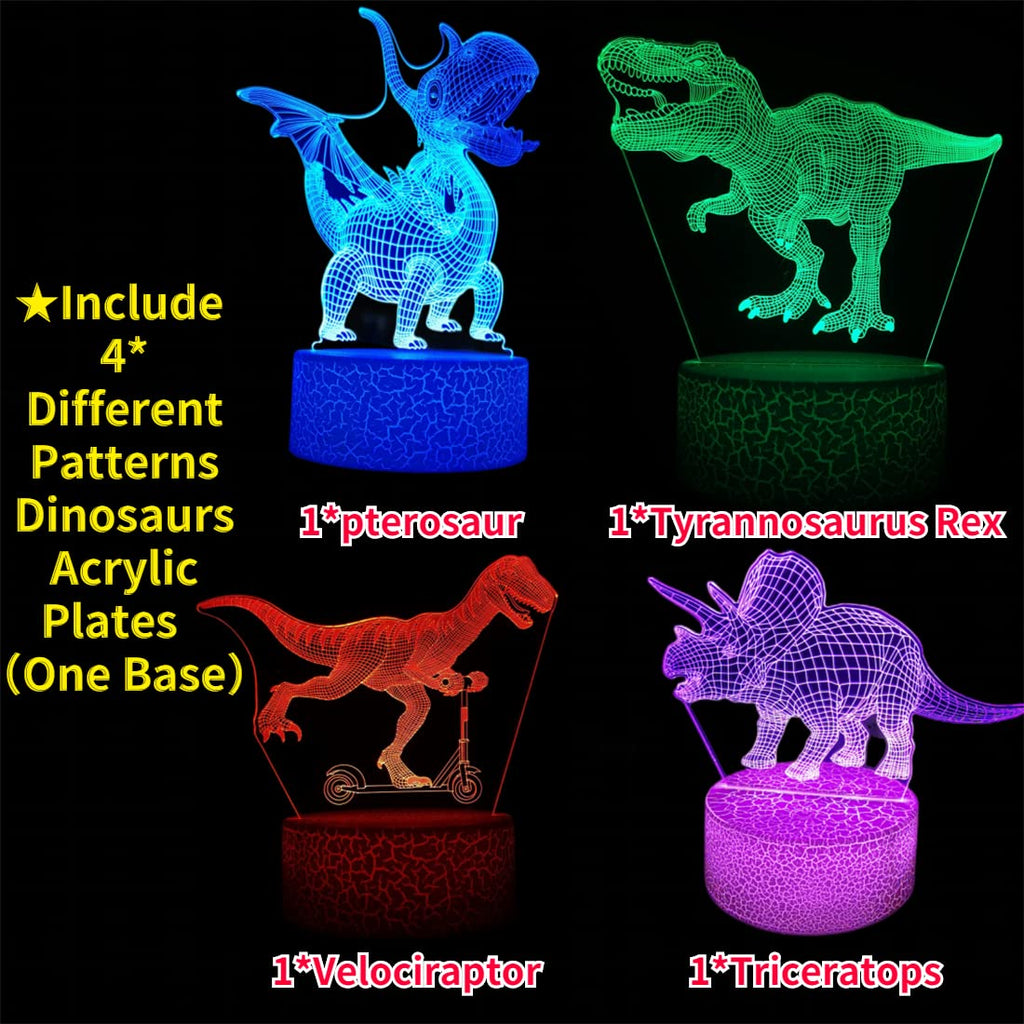 3D Illusion Night Light with Swappable Acrylic Panels – 6 Designs
