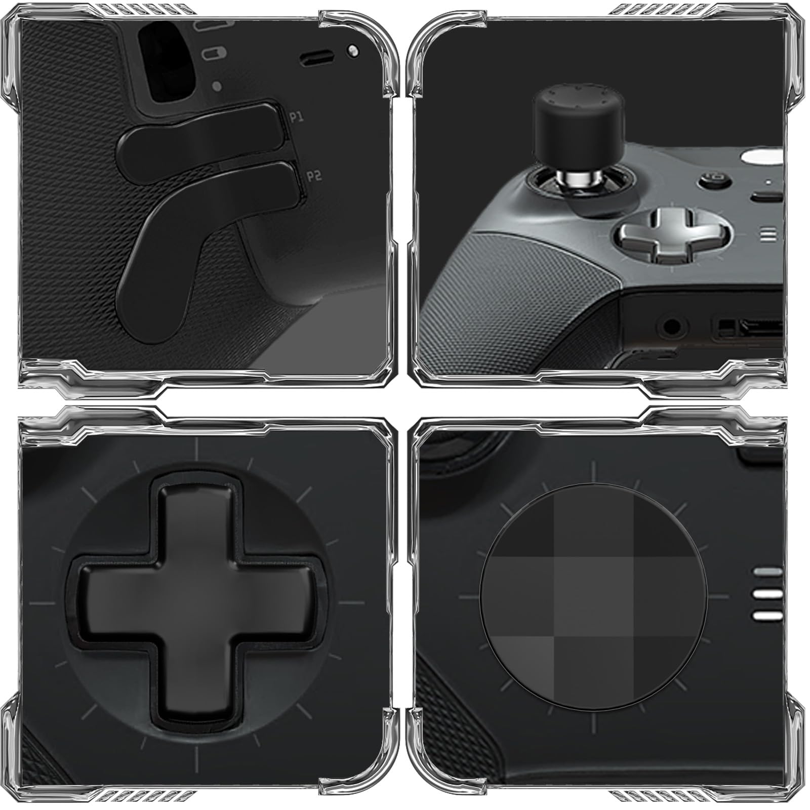 CHARM FOCUS 16-in-1 Metal Thumbsticks Replacement Kits for Xbox Elite Series 2, Xbox Elite 2 Controller Accessories, Includes Magnetic Joysticks, Paddles, Silicone Caps, D-Pads, 1 Tool (Volcano Red) - Flex Gamingproduct_type
