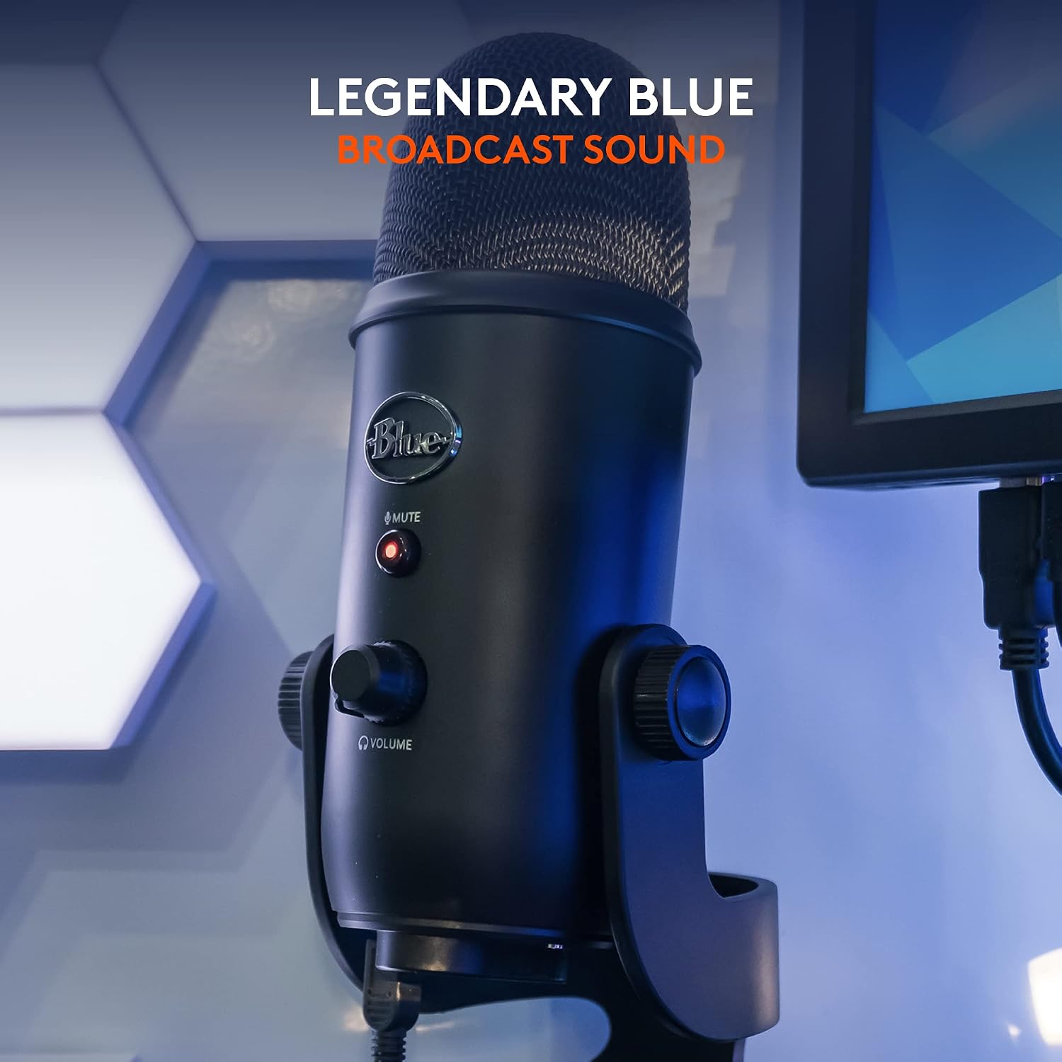 Logitech Creators Blue Yeti USB Microphone for PC, Mac, Gaming, Recording, Streaming, Podcasting, Studio and Computer Condenser Mic with Blue VO!CE effects, 4 Pickup Patterns, Plug and Play - Blackout | VO!CE effects, 4 pickup patterns, plug-and-play oper