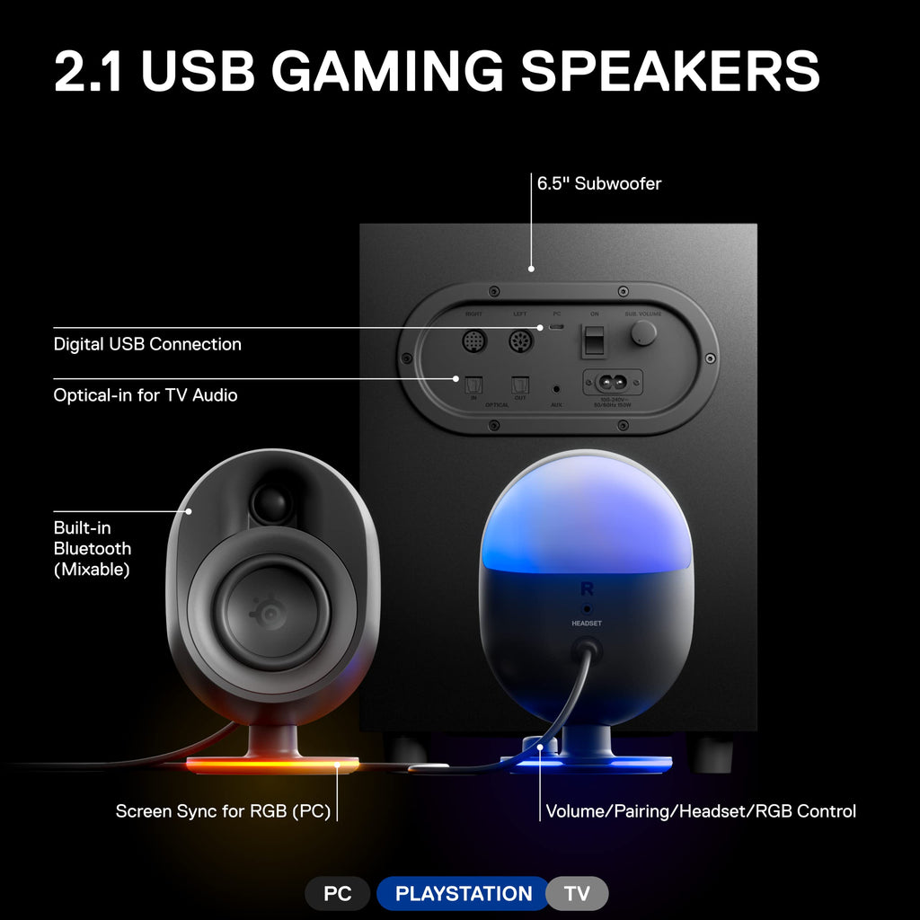 SteelSeries Arena Desktop Gaming Speaker System – Arena 3, 7 & 9