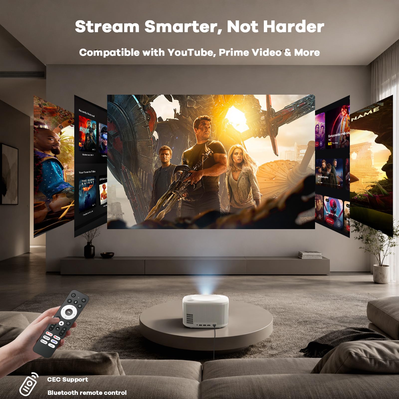 Outdoor-Projector-4K with WiFi and Bluetooth:[3500 Bright/60W Dolby Audio/Official Licensed Apps],Smart-Projector with AI Auto Focus,ONOAYO ONO5Pro 2.0 Movie Projector for Indoor/Outdoor 2026New - Flex Gamingproduct_type