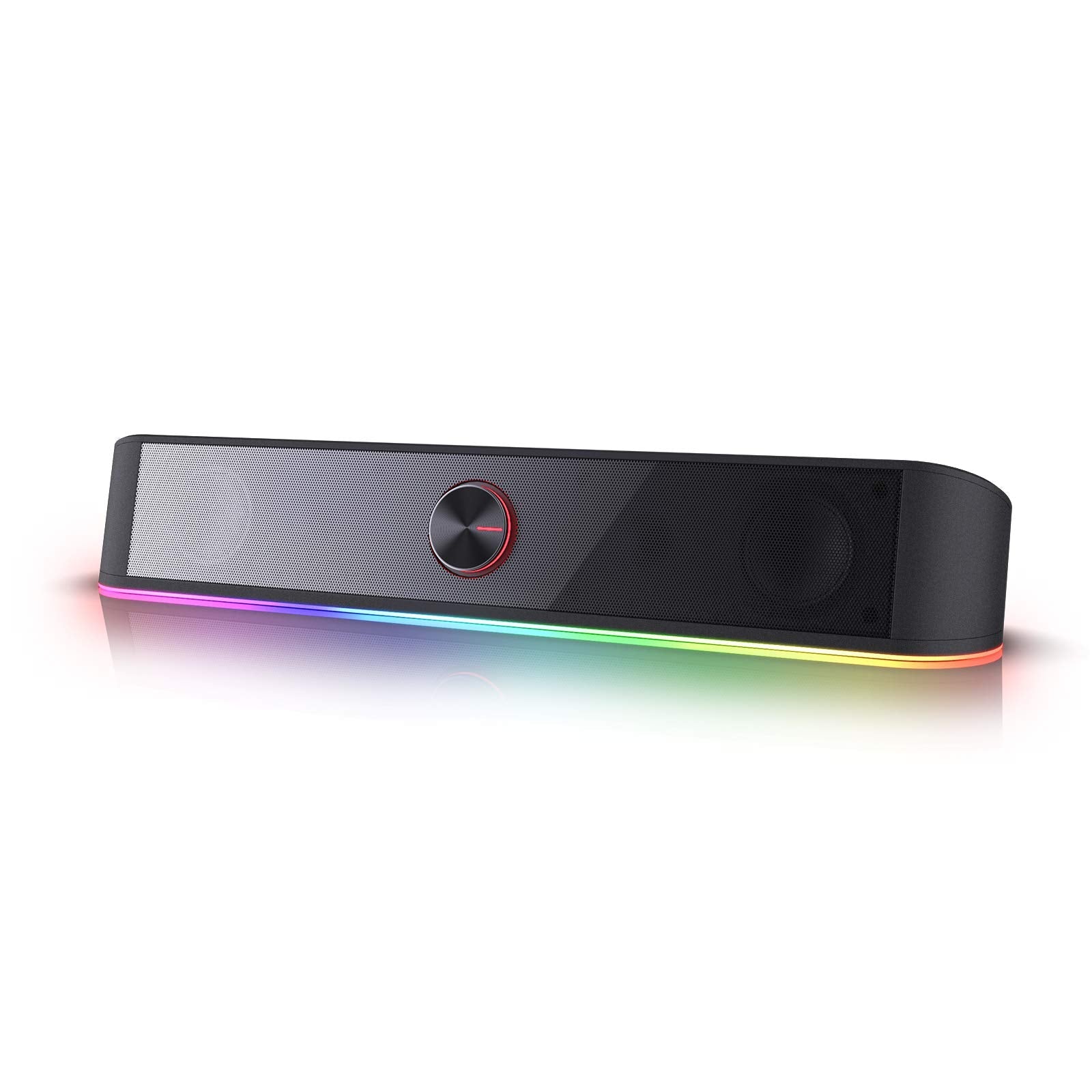 Redragon GS560 RGB Desktop Soundbar, 2.0 Channel Computer Speaker with Dynamic Lighting Bar Audio-Light Sync/Display, Touch-Control Backlit with Volume Knob, USB Powered w/ 3.5mm Cable, Black - Flex Gamingproduct_type