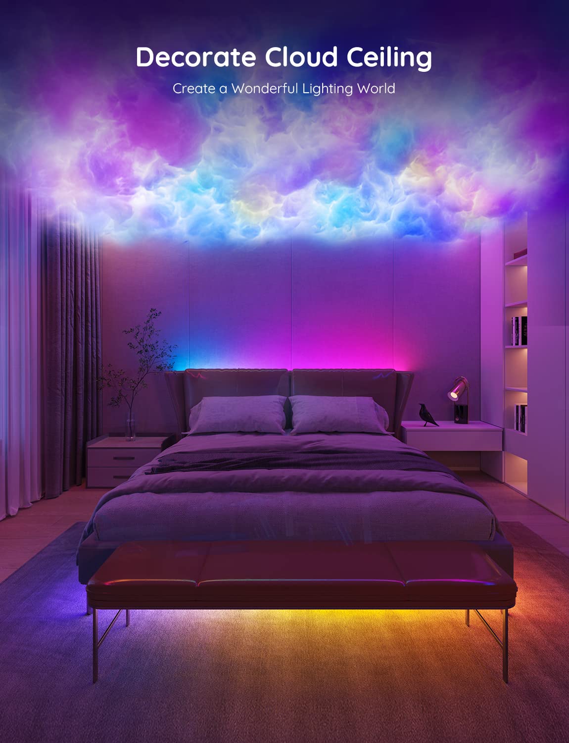 Govee Tira de luces LED RGBIC, luces LED inteligentes para recámara, luces LED Bluetooth con control de aplicación, múltiples colores en una línea, luces LED que cambian de color, sincronización de - Flex Gamingproduct_type