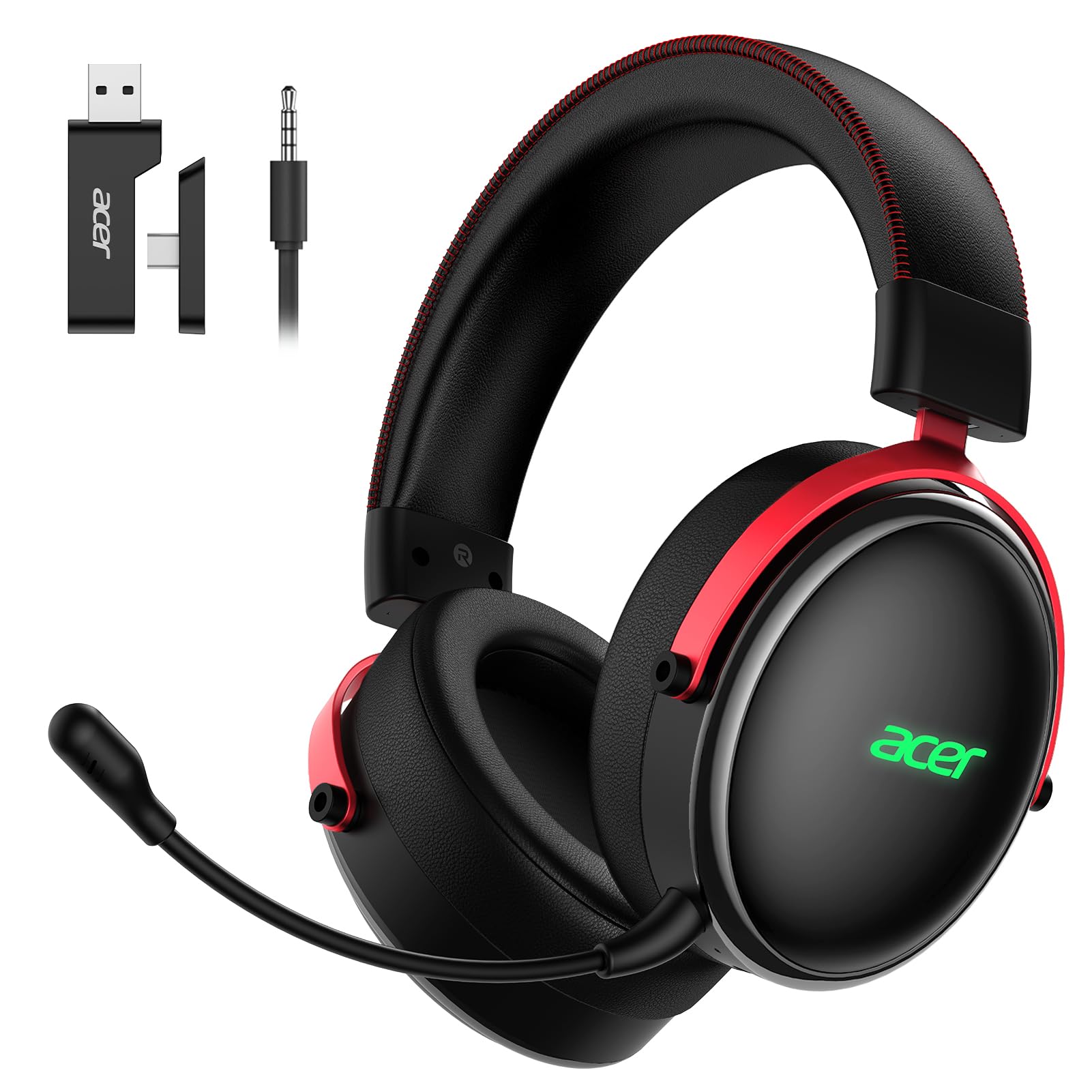 Acer 2.4GHz Wireless Gaming Headsets for PS5, PS4, PC, Switch, Tri-Mode Bluetooth Gaming Headset with Mic, Stereo Sound, 40+Hr Battery, 50mm Drivers - Black - Flex Gamingproduct_type