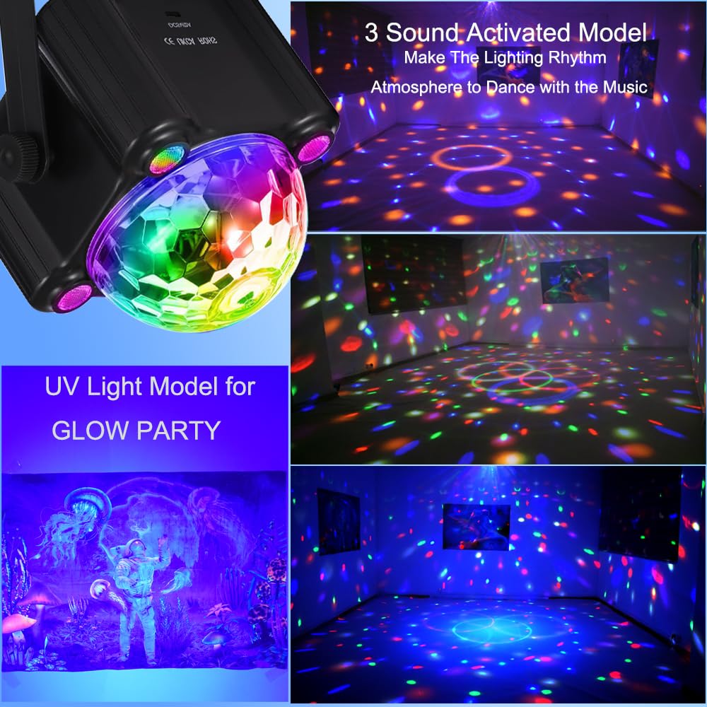 3-Magic Ball Disco Party Light with Dual Laser – 2 Variants