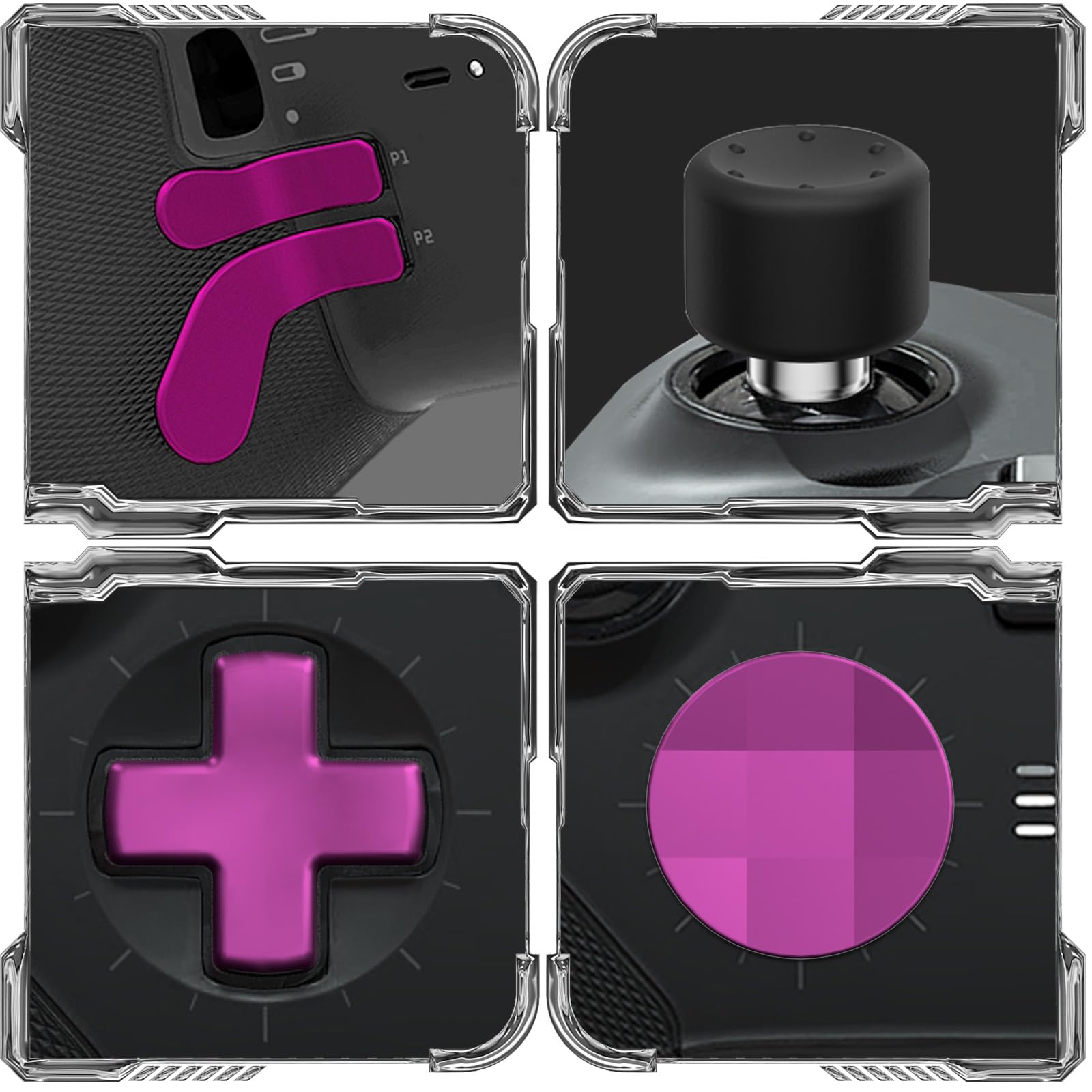 CHARM FOCUS 16-in-1 Metal Thumbsticks Replacement Kits for Xbox Elite Series 2, Xbox Elite 2 Controller Accessories, Includes Magnetic Joysticks, Paddles, Silicone Caps, D-Pads, 1 Tool (Volcano Red) - Flex Gamingproduct_type