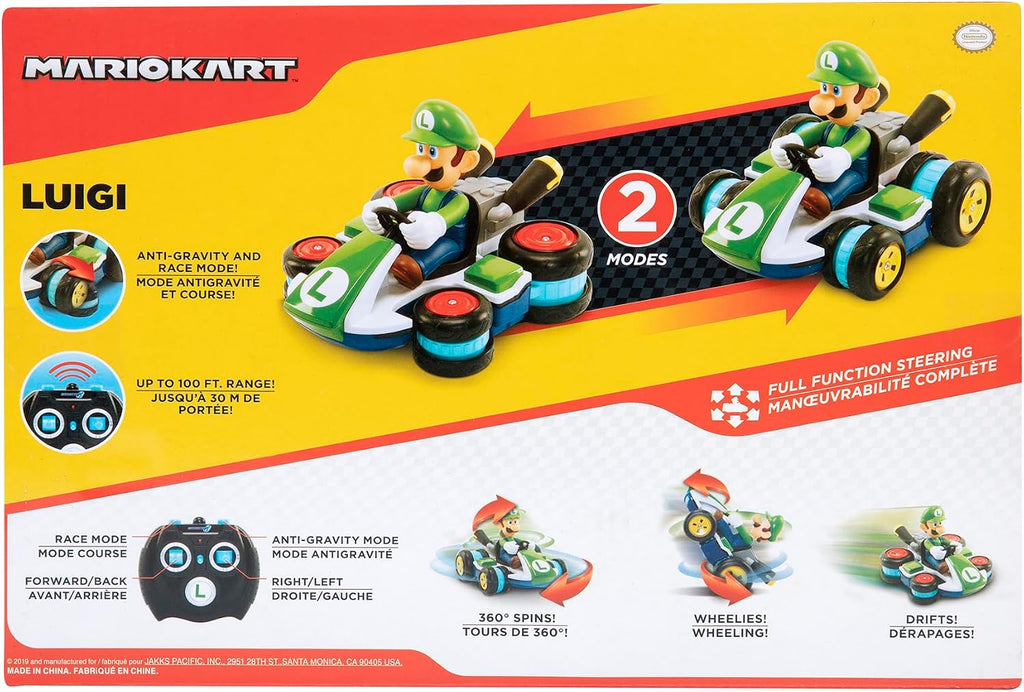 Nintendo Mario Kart 8 Luigi Mini Anti-Gravity Rc Racer 2.4Ghz, with Full Function Steering Create 360 Spins, Whiles & Drift!Up to 100'. Range - for Kids Ages 4+