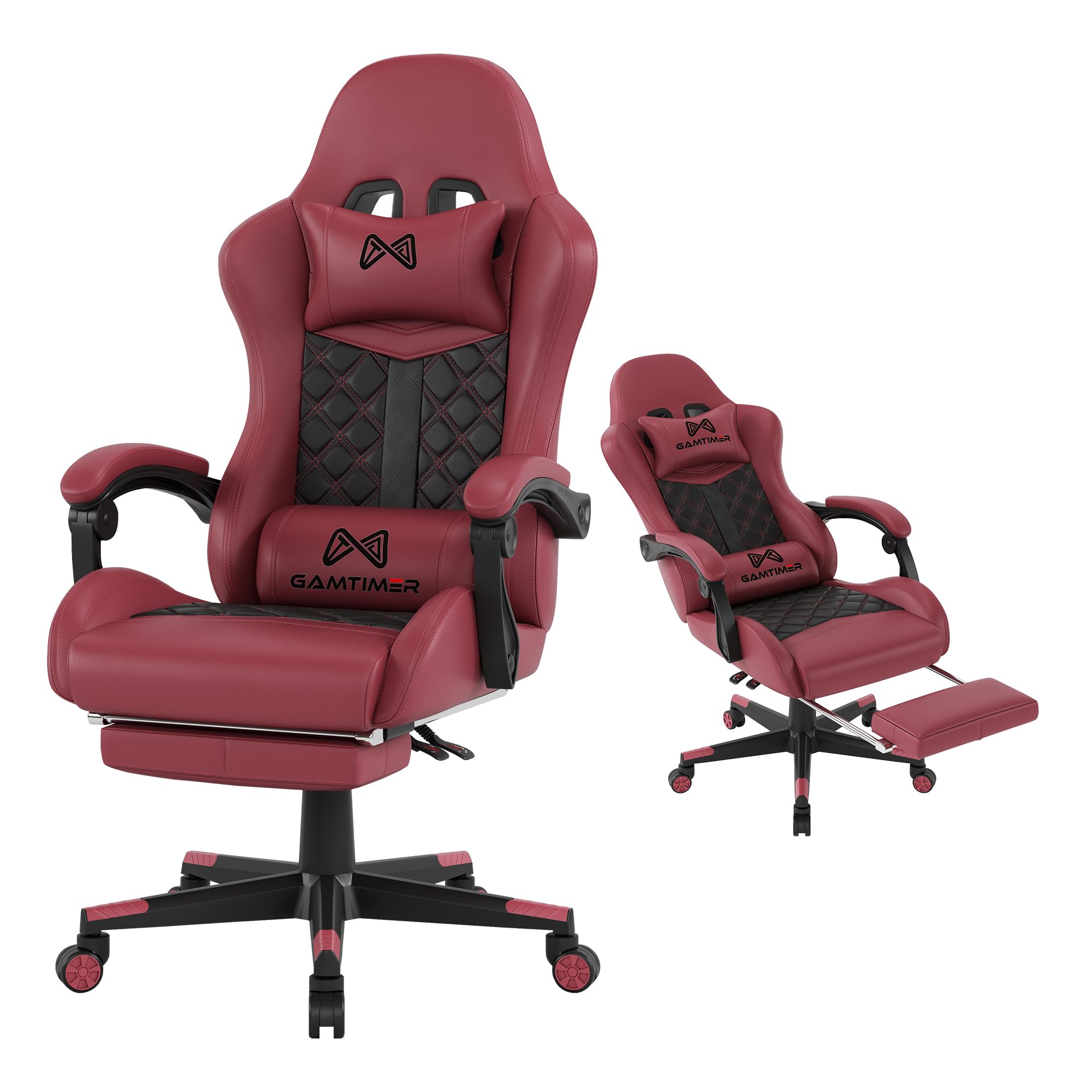 Gamtimer Gaming Chair, 400 LB Weight Capacity,with Pocket Spring Cushion | Ergonomic Backrest Office Chair,Leather, with Headrest and Lumbar Support, Footrest, Suitable for Adults(Blue) - Flex Gamingproduct_type
