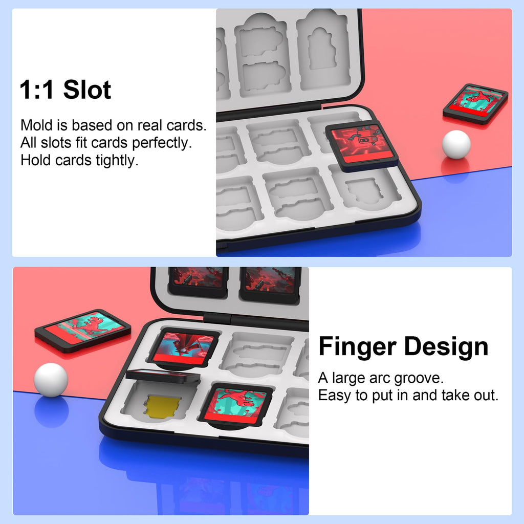 QuoLumPIA 96 Game Case - for Nintendo Switch 2/OLED/Lite Cartridge storage with 96 Game Card Slots & 160 Micro SD Card Slots, Black, Hard Shell, Silicone Lining, Magnetic snap, Travel, Gift, Party - Flex Gamingproduct_type