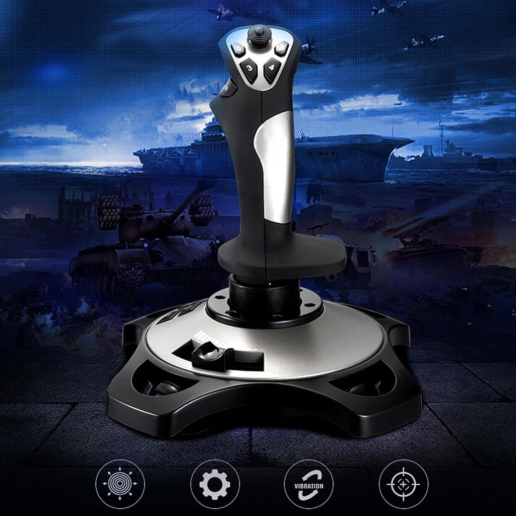 Masyrt Wired PC Flight Joystick with Vibration Function, Flight Simulator Control Stick with Throttle Control, Compatible with 7 8 10 11 for Computer, Laptop - Flex Gamingproduct_type