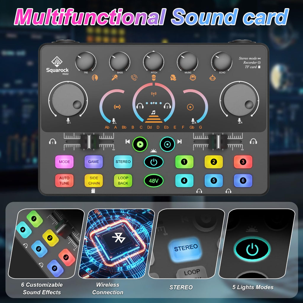 Podcast Equipment Bundle for 2, Dynamic XLR/USB Gaming Microphone & Streaming Audio Mixer with RGB Lights, Perfect for Podcast, Recording, Video Vocal, PC - Flex Gamingproduct_type