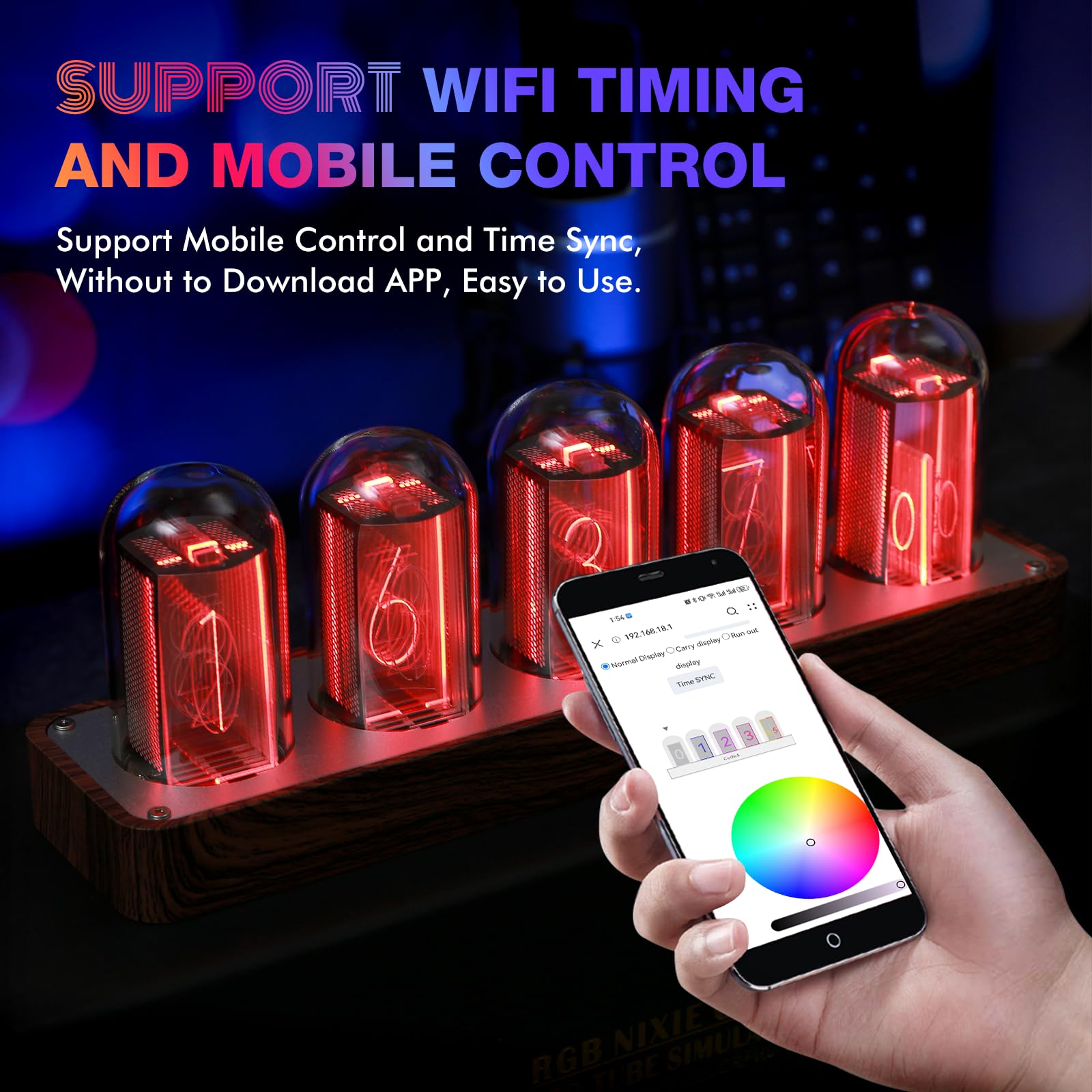 ClocTeck Nixie Tube Clock – Brown, Walnut & 6 Tubes