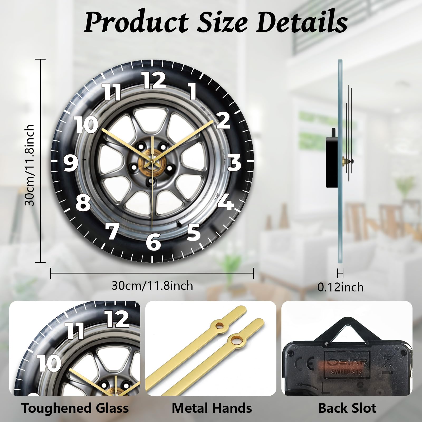 Peacoblue Silent Wall Clock – 26 Styles