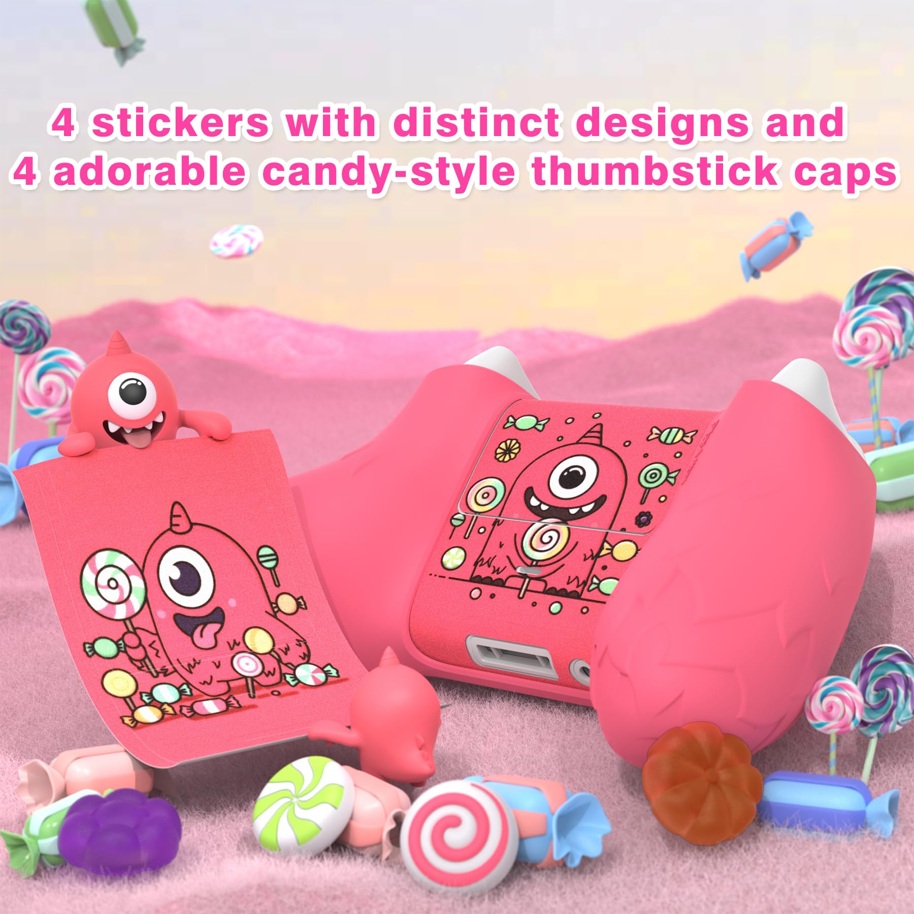 PlayVital MonoEye Monster Controller Skin for Xbox Series X/S - Cute Anti-Slip Silicone Cover Case with 4 Candy Thumb Grip Caps & Stickers, Full Protection Set, Green - Flex Gamingproduct_type