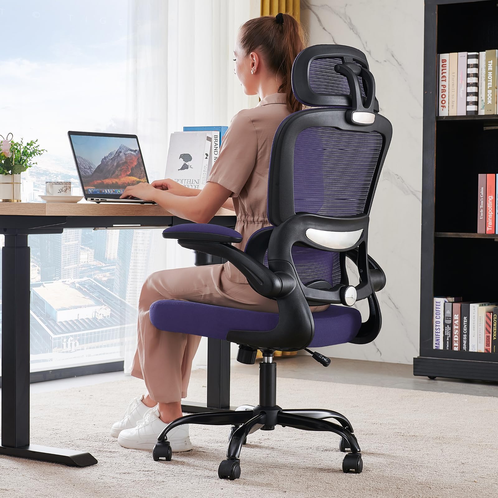 TRALT Office Chair Ergonomic Desk Chair, 330 LBS Home Mesh Office Desk Chairs with Wheels, Comfortable Gaming Chairs (1, Black) - Flex Gamingproduct_type