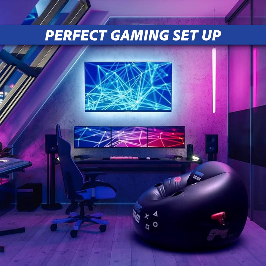 Inflatable Gaming Chair for Kids & Teens with Cup Holders and Side Pocket - This Air Gaming Bean Bag Chairs for kids is The Perfect Furniture for Gamer Room Decor - Perfect Gaming Stuff for boys 4-12 - Flex Gamingproduct_type