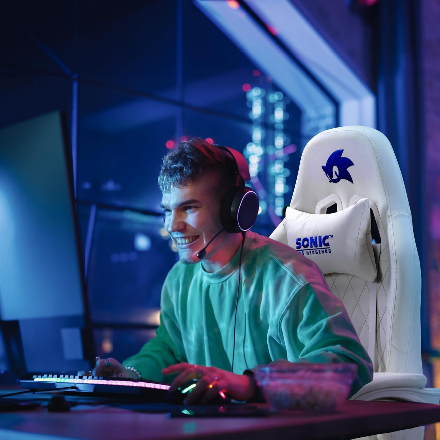 Sonic the Hedgehog - Gaming Chair, Ergonomic PU Leather, Reclining