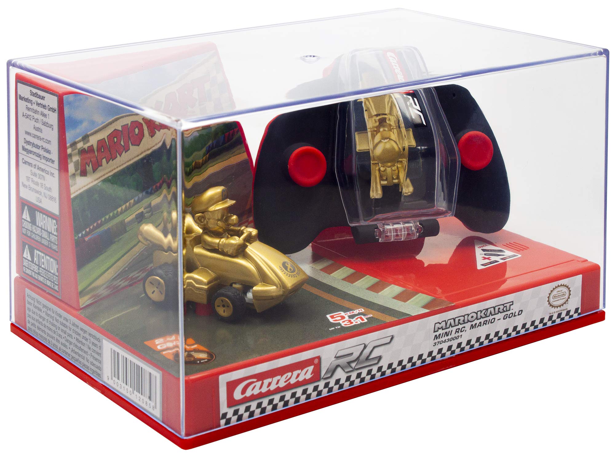Carrera RC Nintendo Mario Kart 2.4 GHz Mini Collectible Radio Remote Control Toy Car Vehicle - Peach | Official Licensed Mario Miniature Collectible Toy RC Car for Kids 6+, Ready To Run, Rechargeable Battery, Radio RC Racing