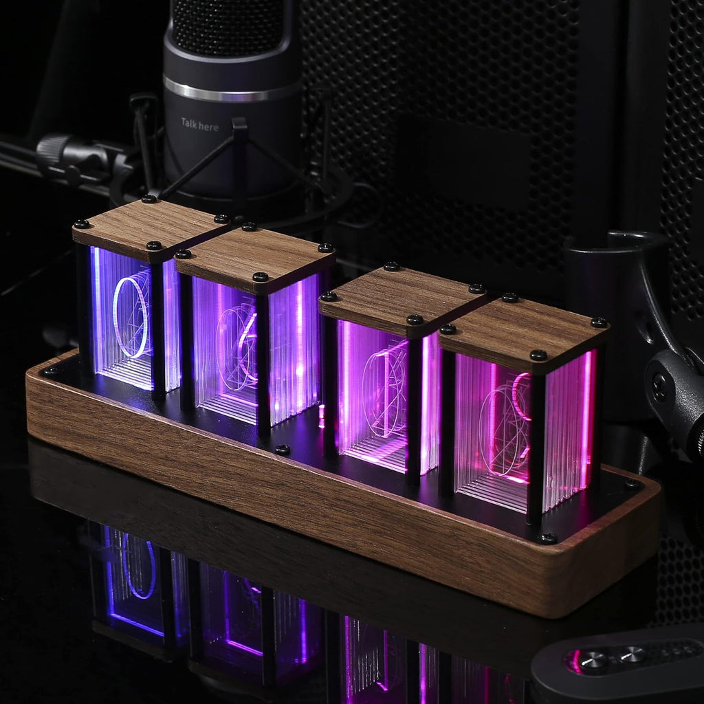 ClocTeck Nixie Tube Clock – Brown, Walnut & 6 Tubes