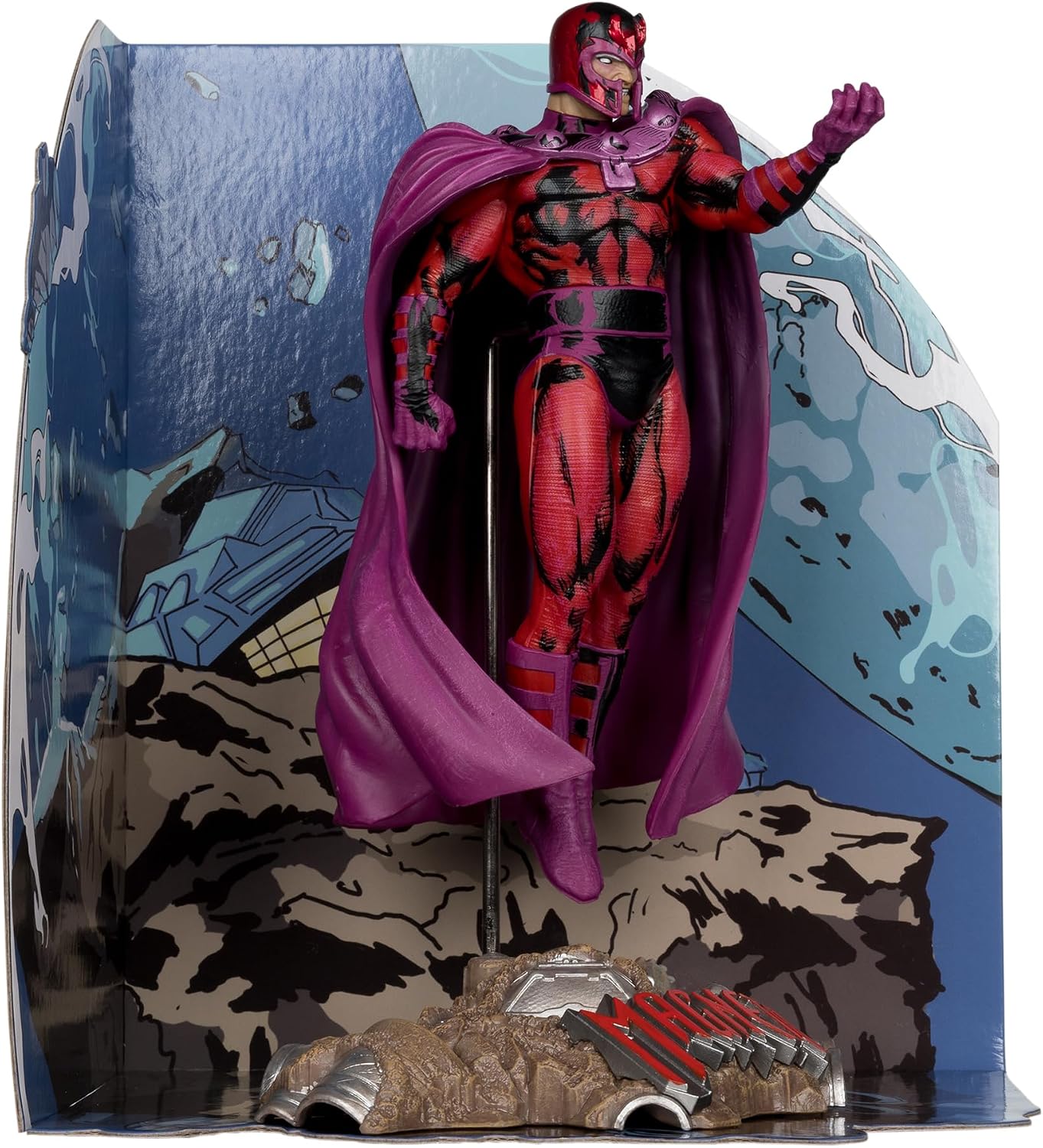 McFarlane Toys - Marvel Magneto 1:10th Scale Collectible with Scene (X-Men #1) | Marvel Collectible 7 Inch Statue Figure 1/10 Scale Posed Scene - Magneto (X-Men #1)